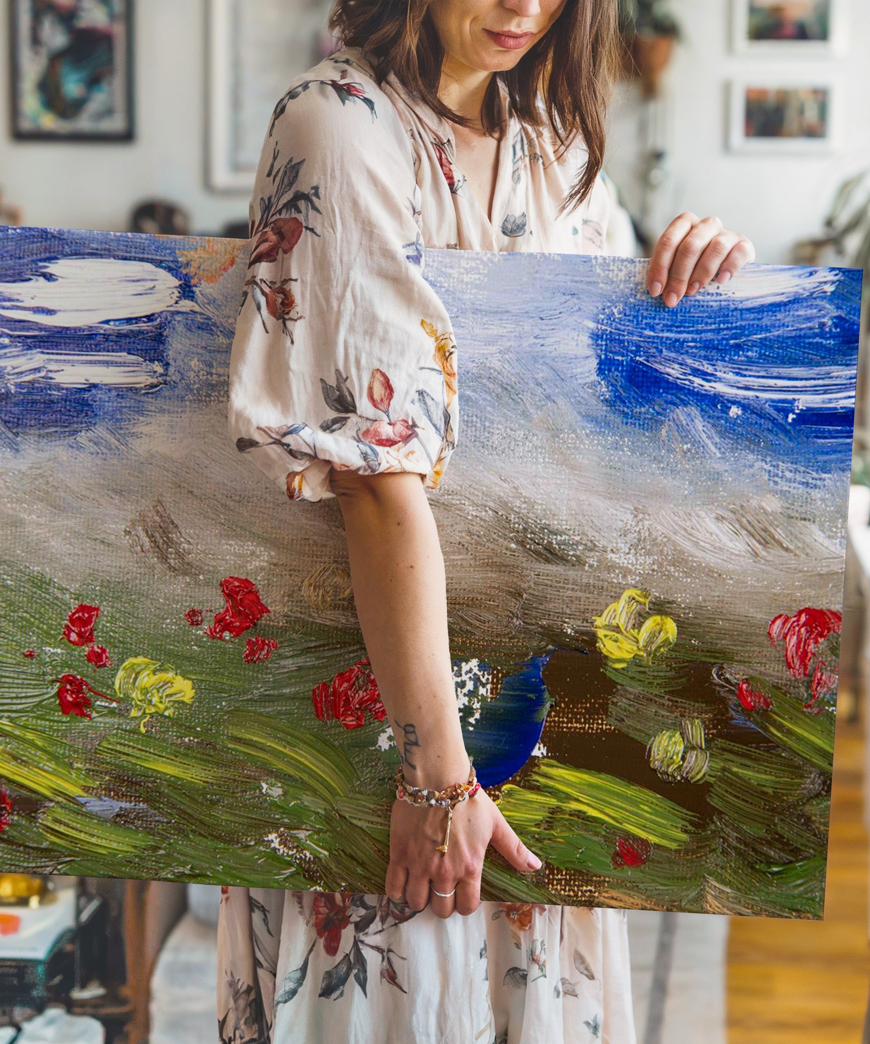 Bahar Esintisi | Yağlı Boya Dokulu Canvas Baskı