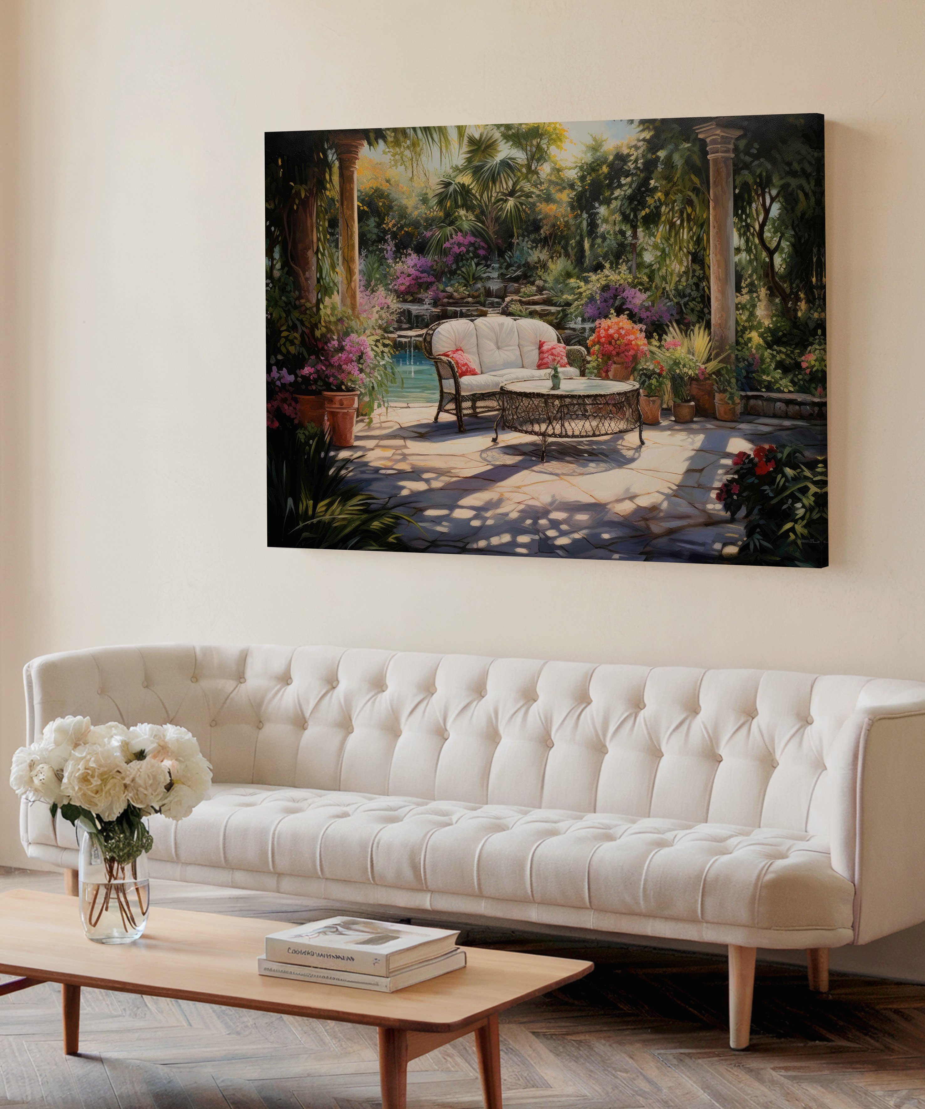 Bahçe Rapsodisi | Yağlı Boya Dokulu Canvas Baskı