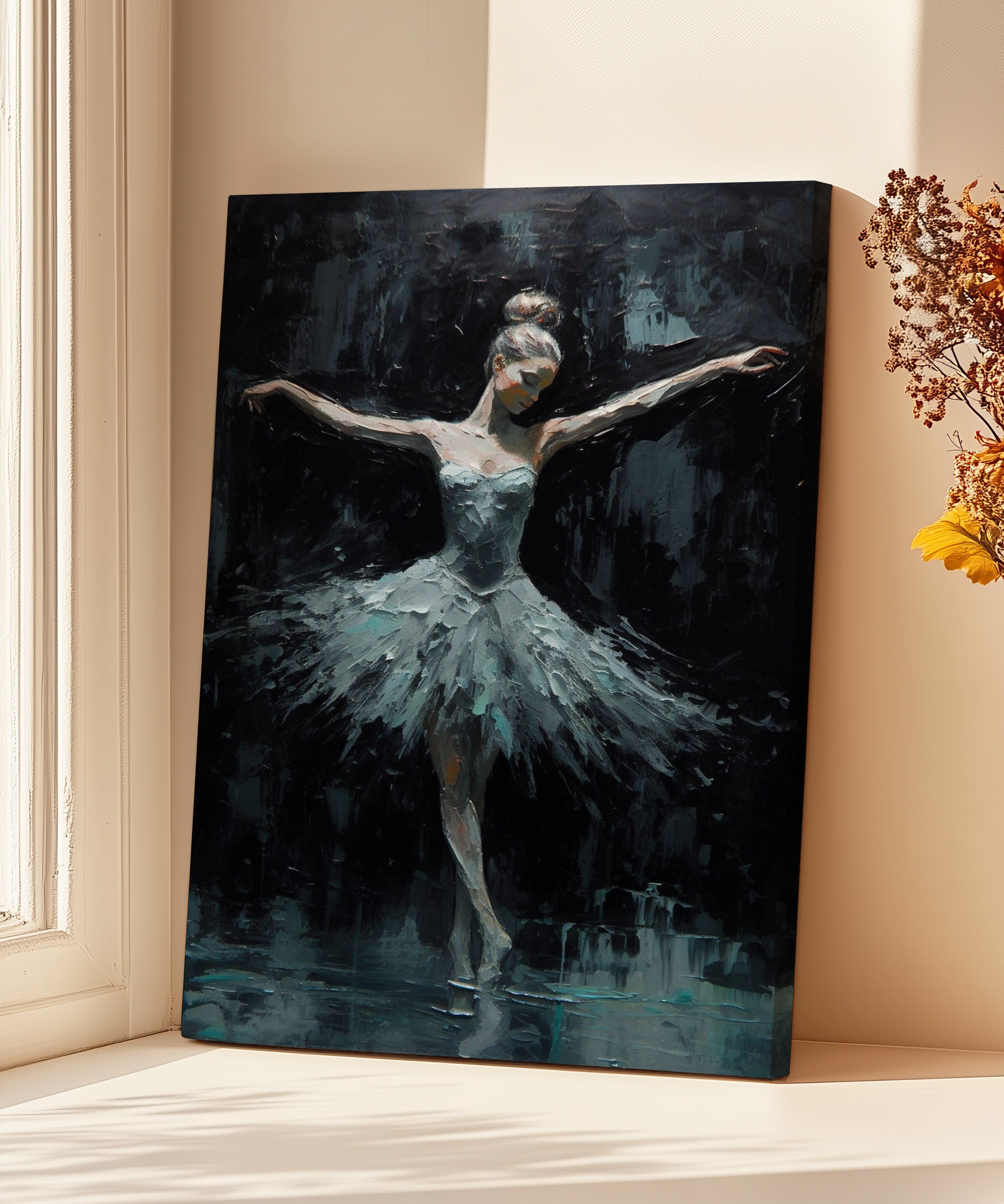 Balerin | Yağlıboya dokulu canvas baskı