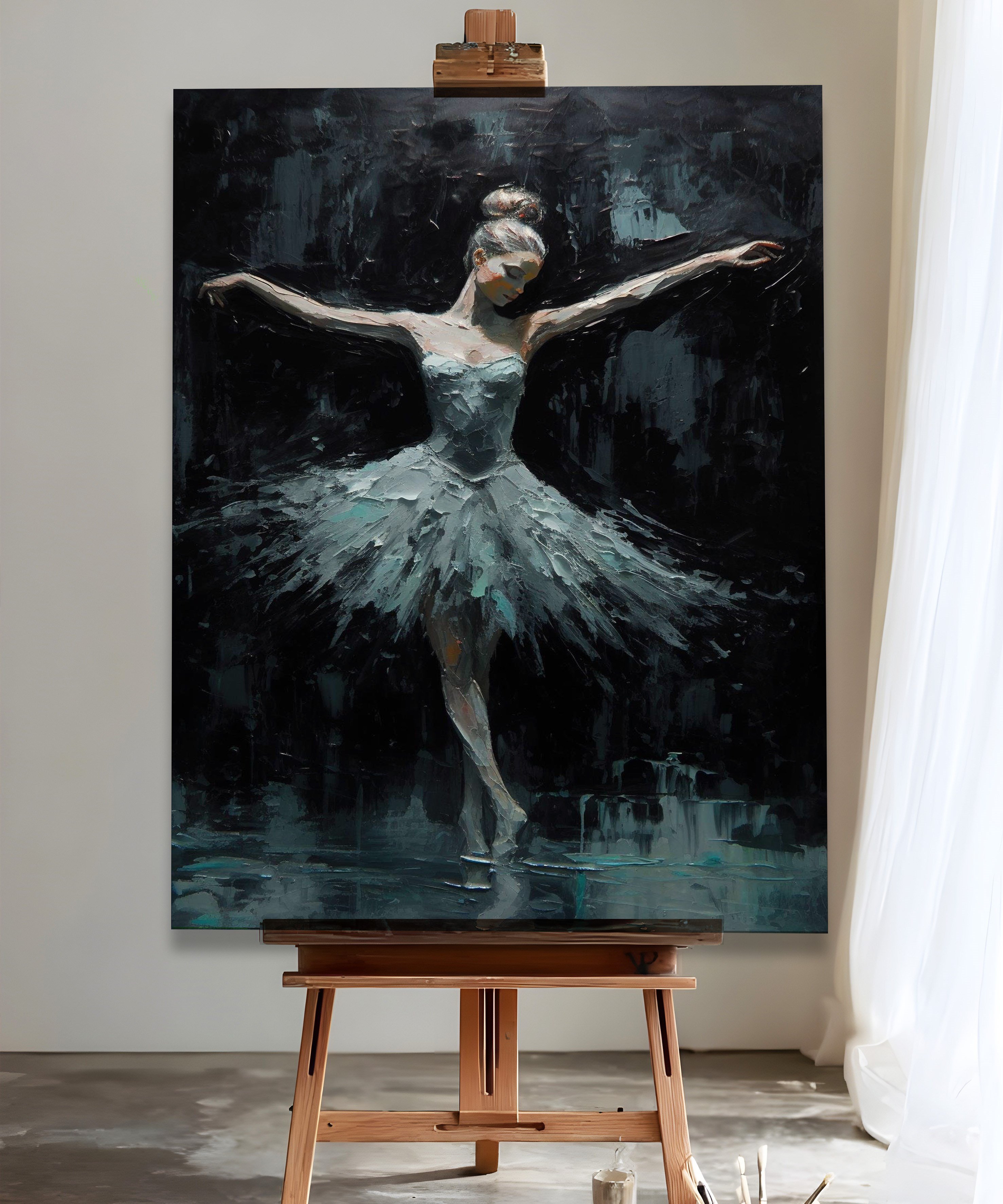 Balerin | Yağlıboya dokulu canvas baskı