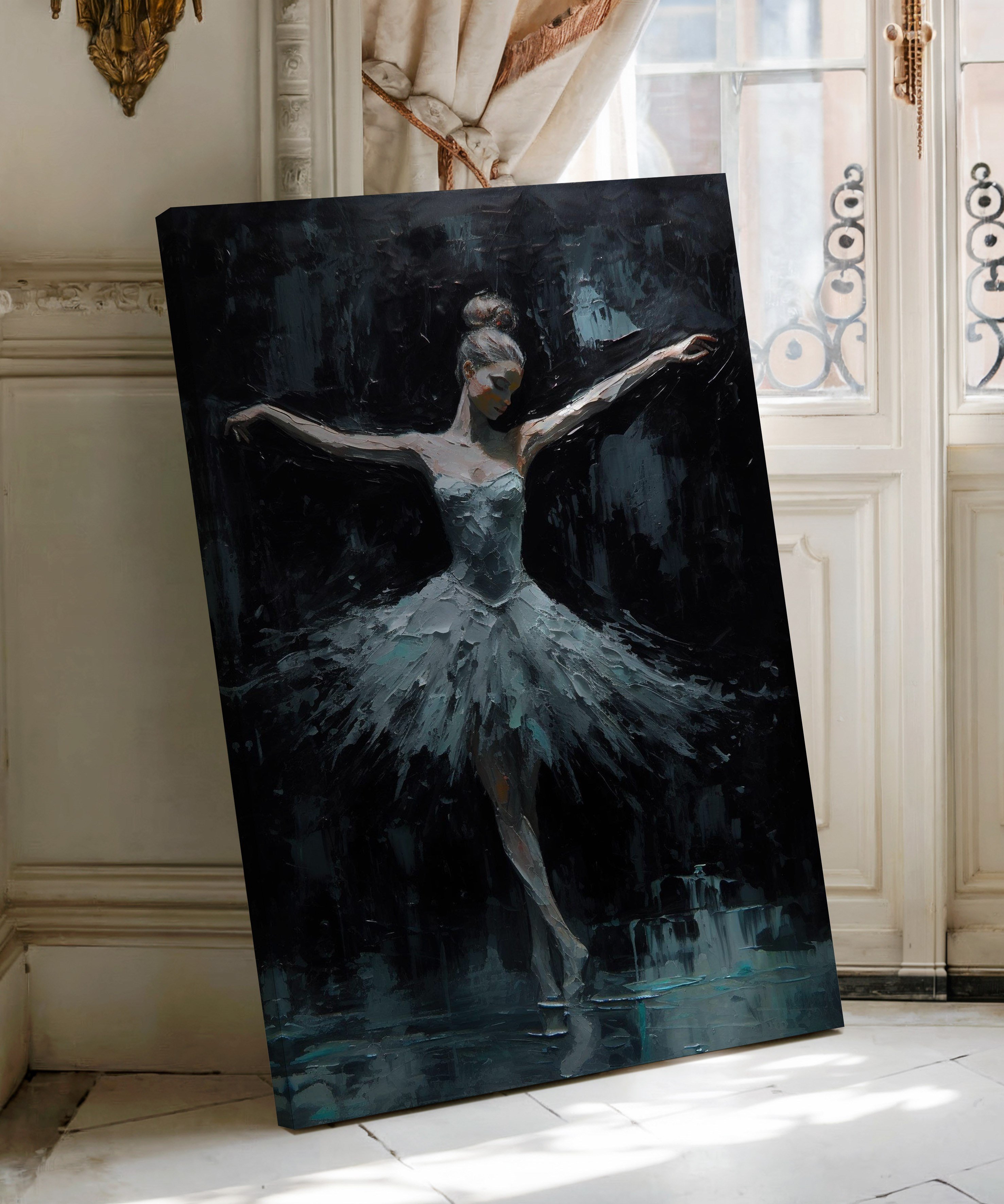 Balerin | Yağlıboya dokulu canvas baskı