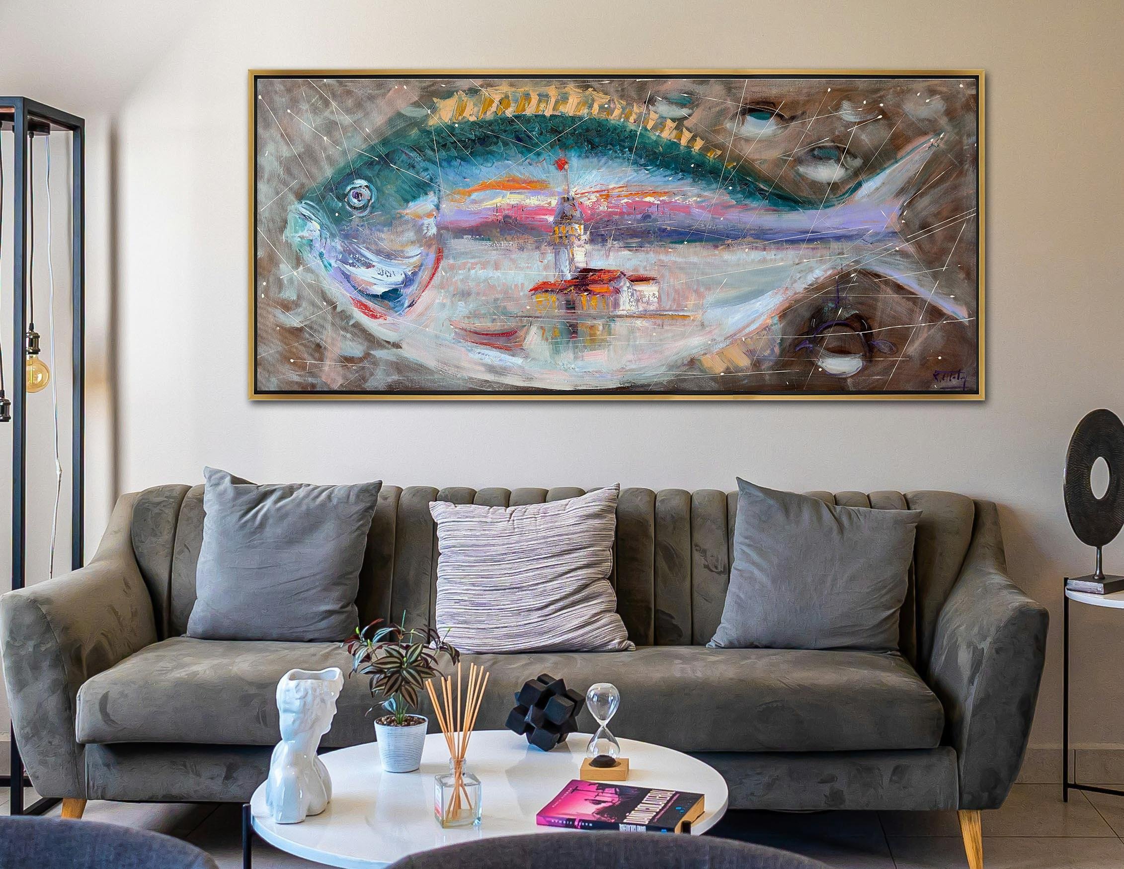 Balığın içinde | Yağlı Boya Tablo