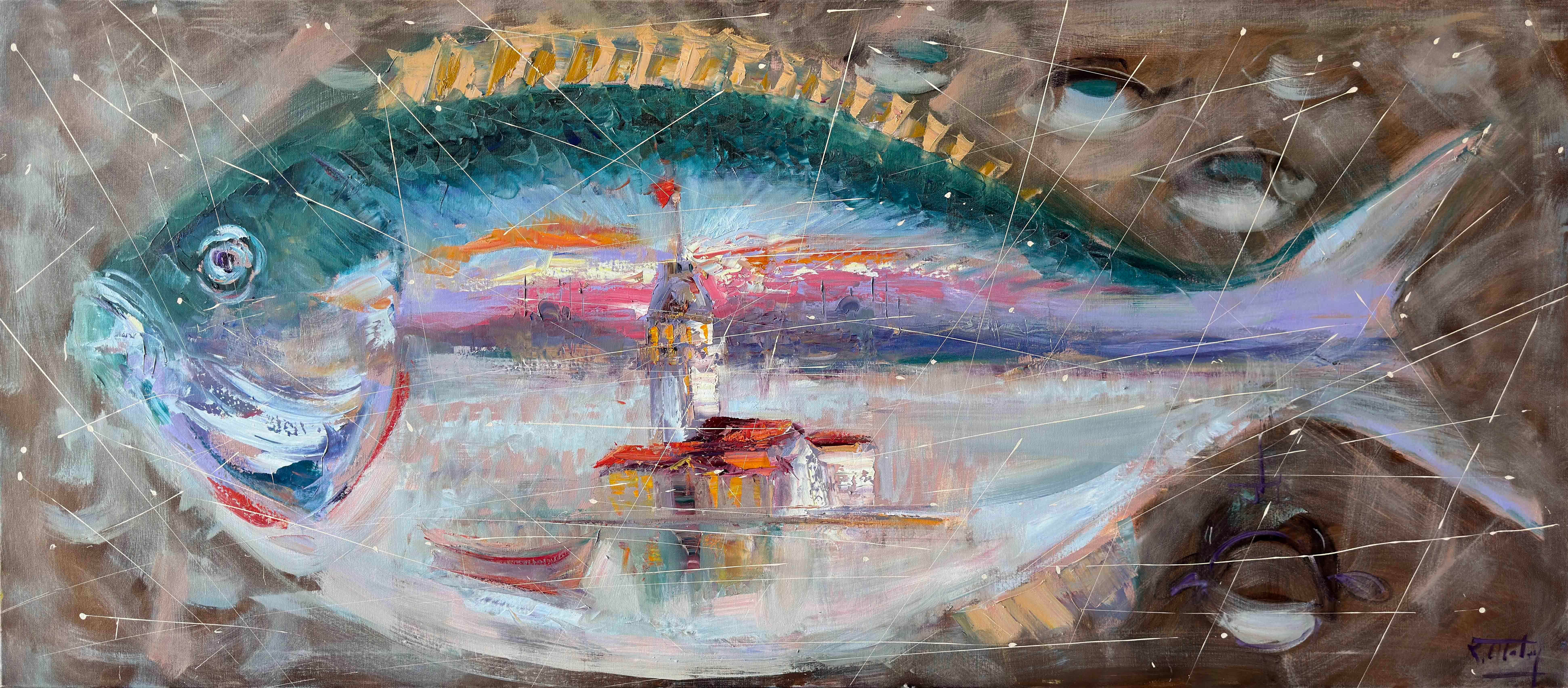 Balığın içinde | Yağlı Boya Tablo