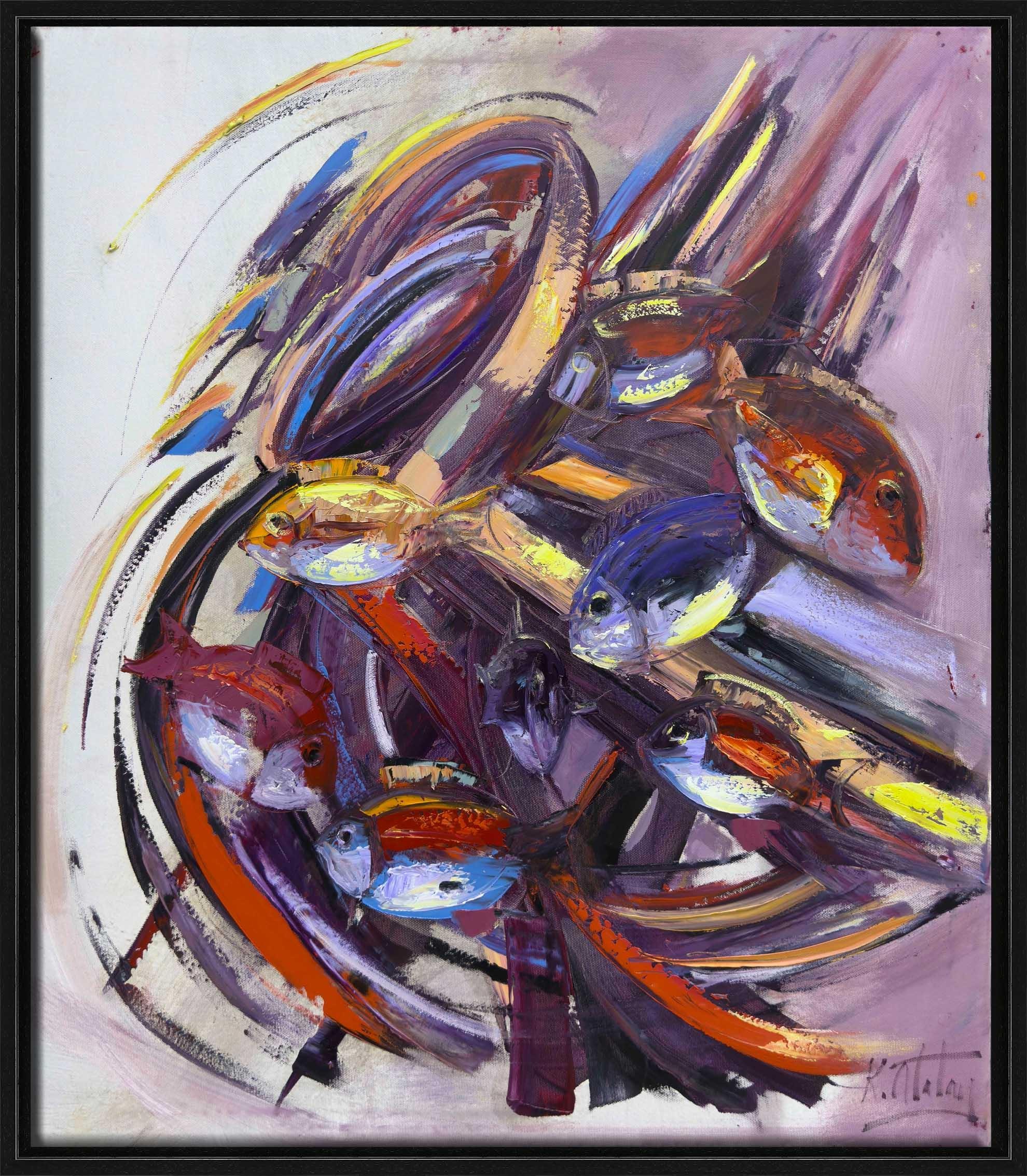 Balıkların Dansı | Yağlı Boya Tablo