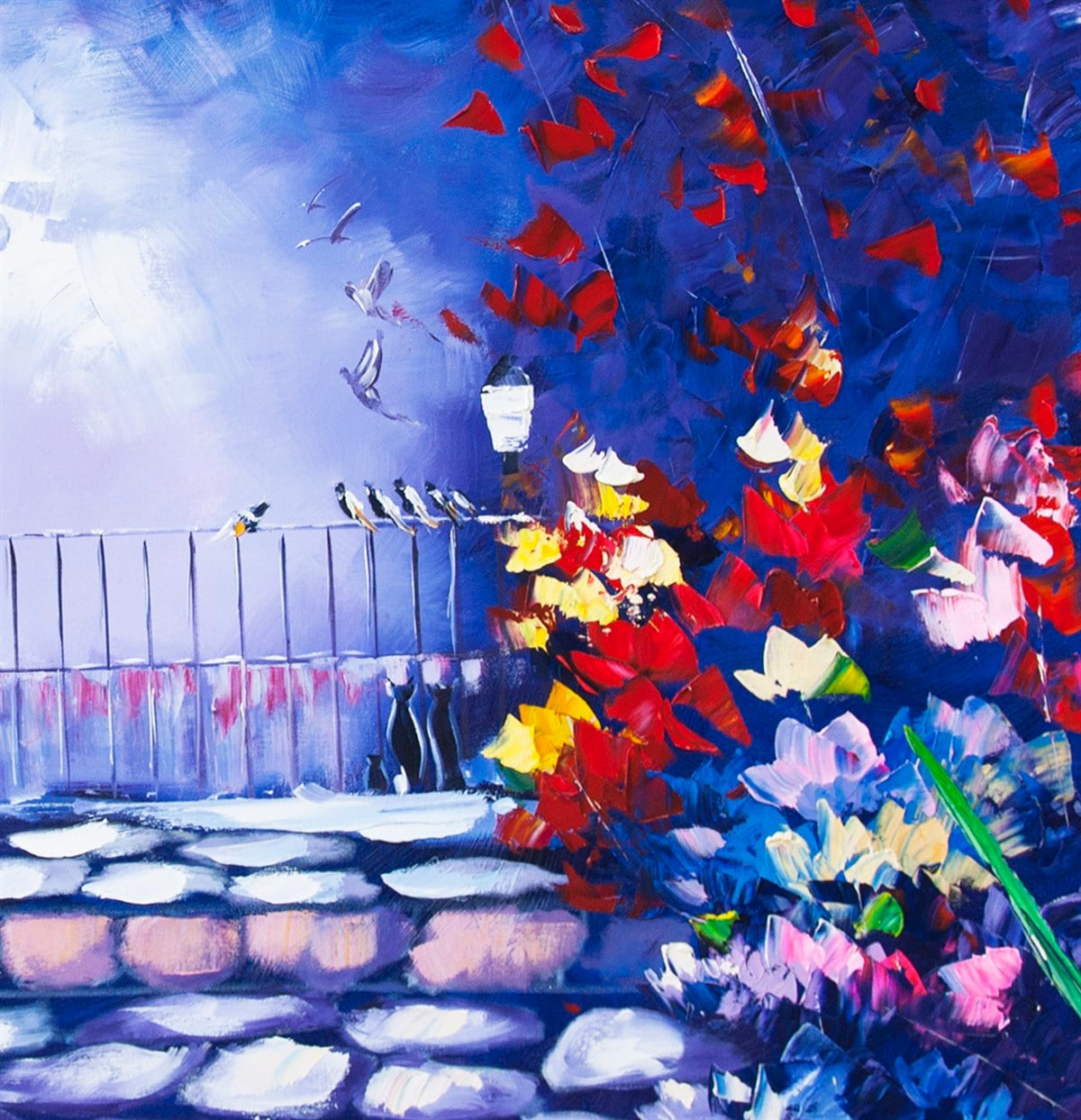 Balkon Kuşları  | Yağlı Boya TabloModern
