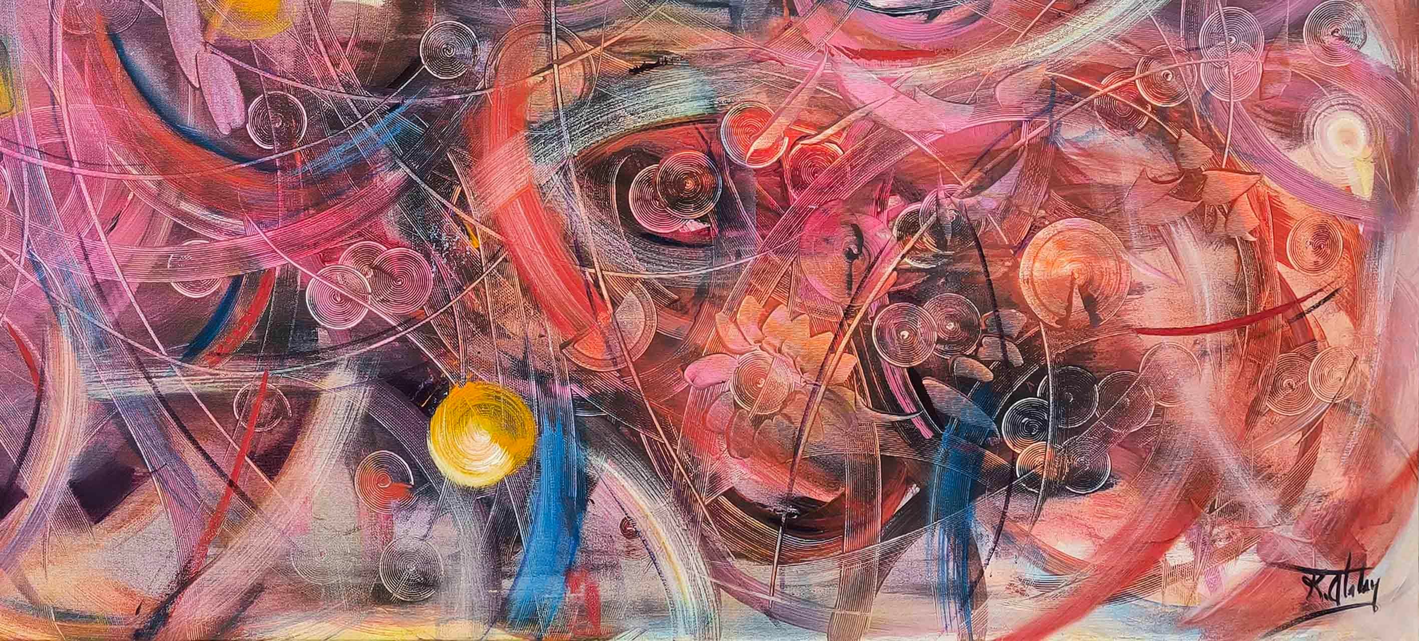 Bordo Akış | Yağlı Boya Tablo