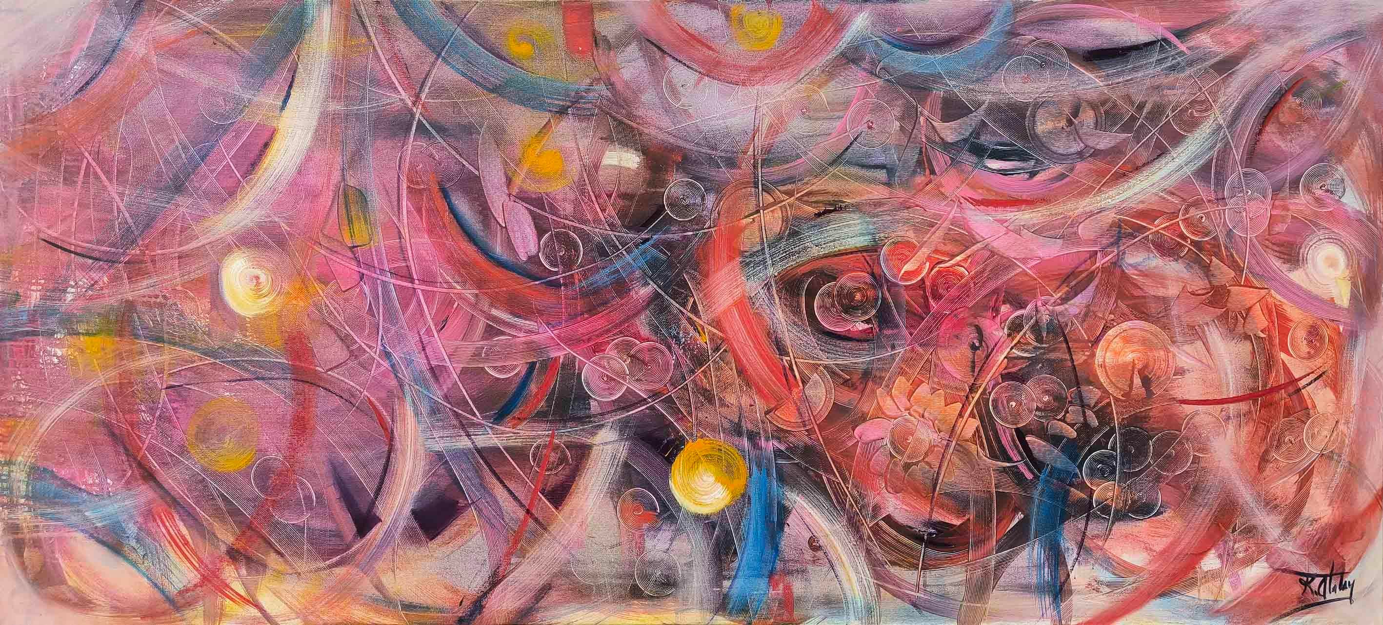 Bordo Akış | Yağlı Boya Tablo