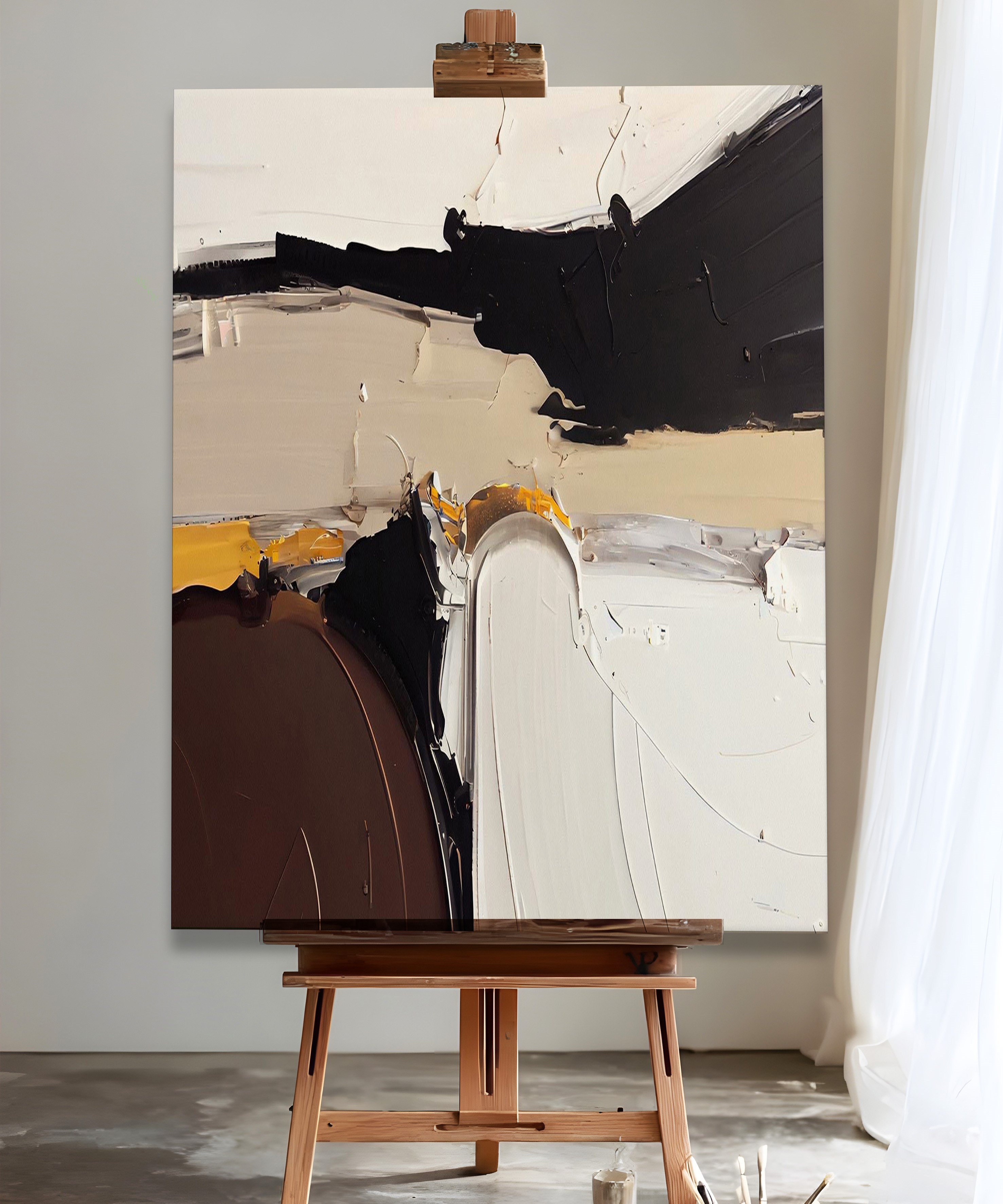 Brown Abstract 1 | Yağlıboya dokulu canvas baskı