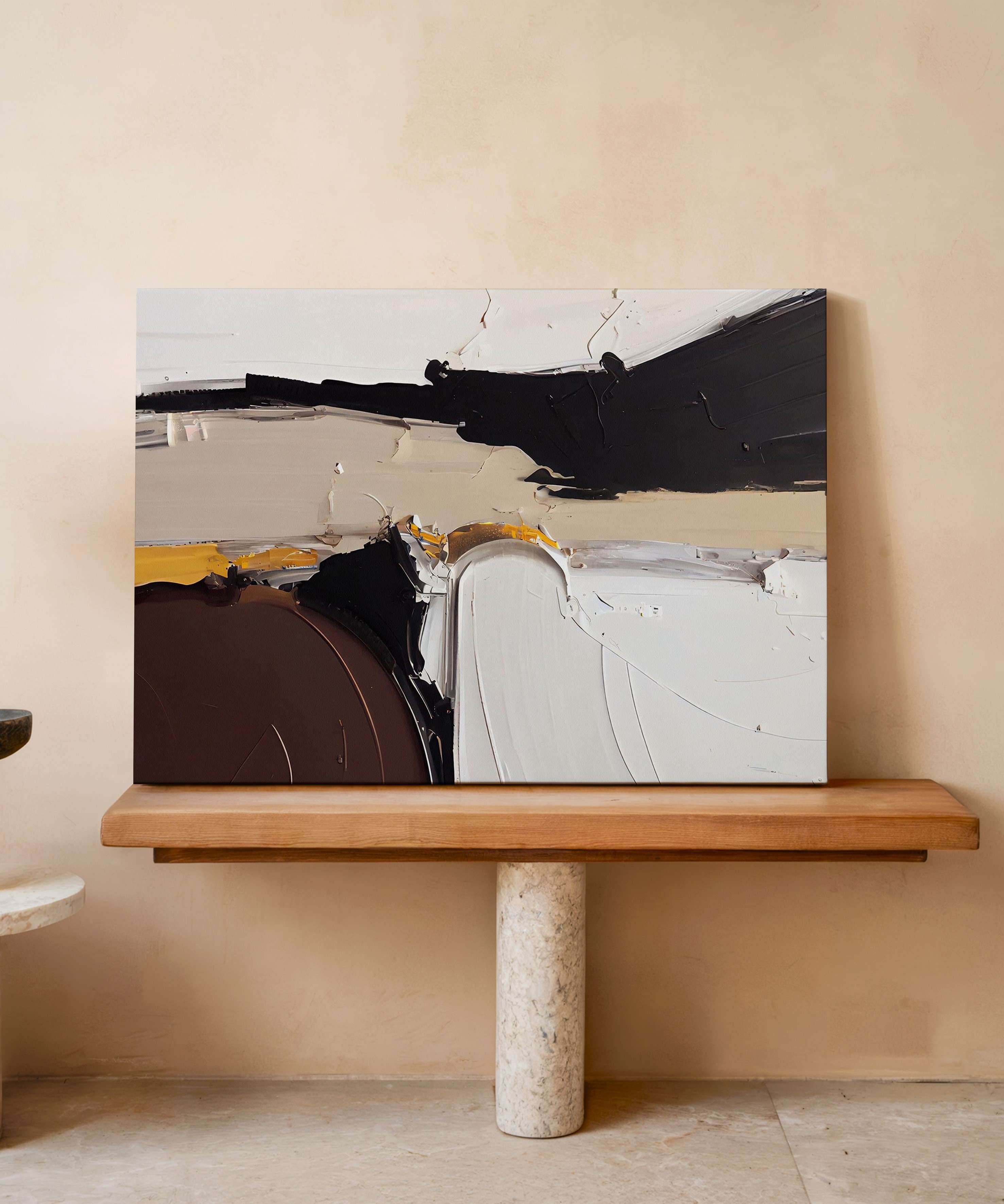 Brown Abstract 1 | Yağlıboya dokulu canvas baskı