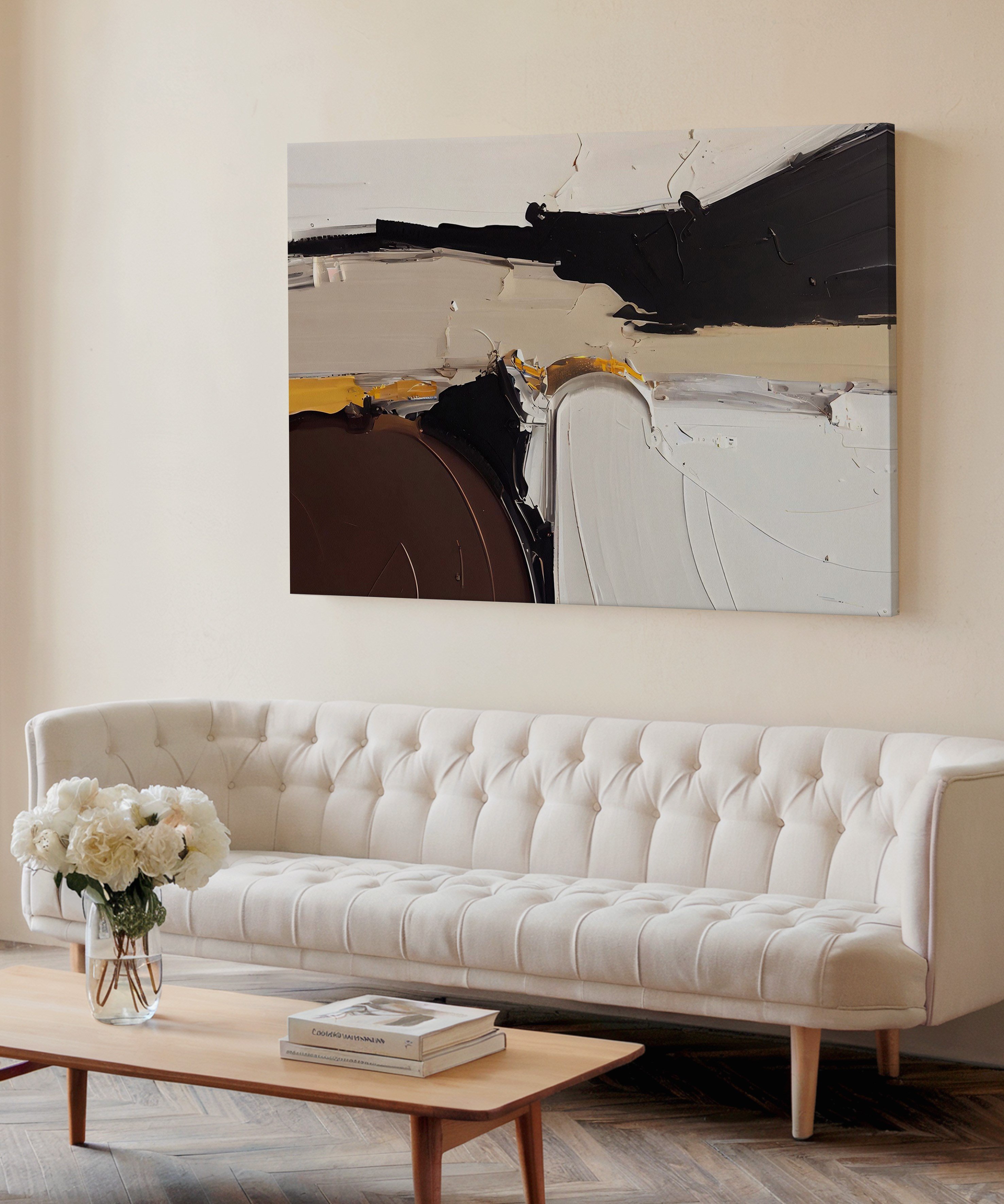 Brown Abstract 1 | Yağlıboya dokulu canvas baskı