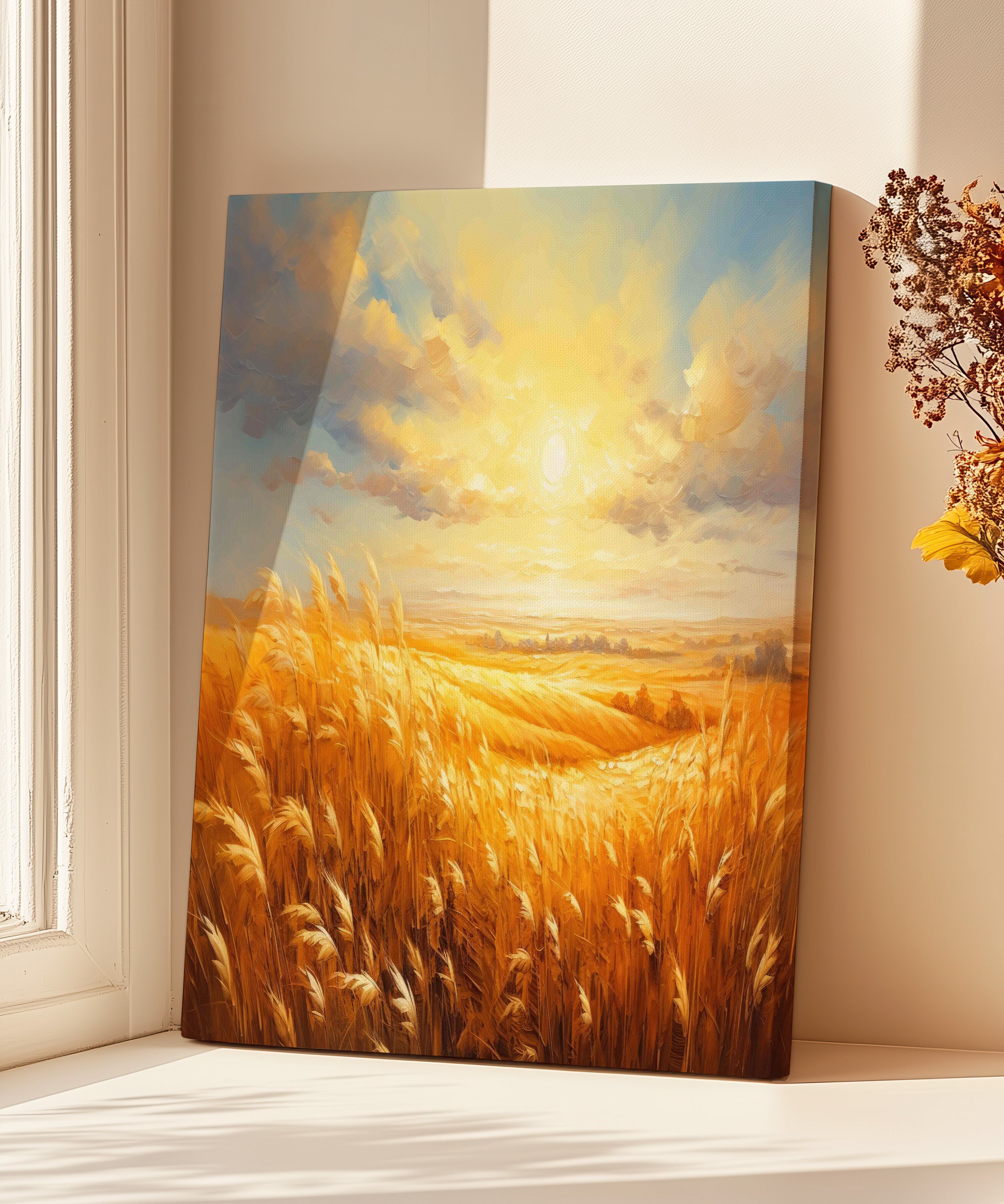 Buğdası Tarlası 2 | Yağlıboya dokulu canvas baskı