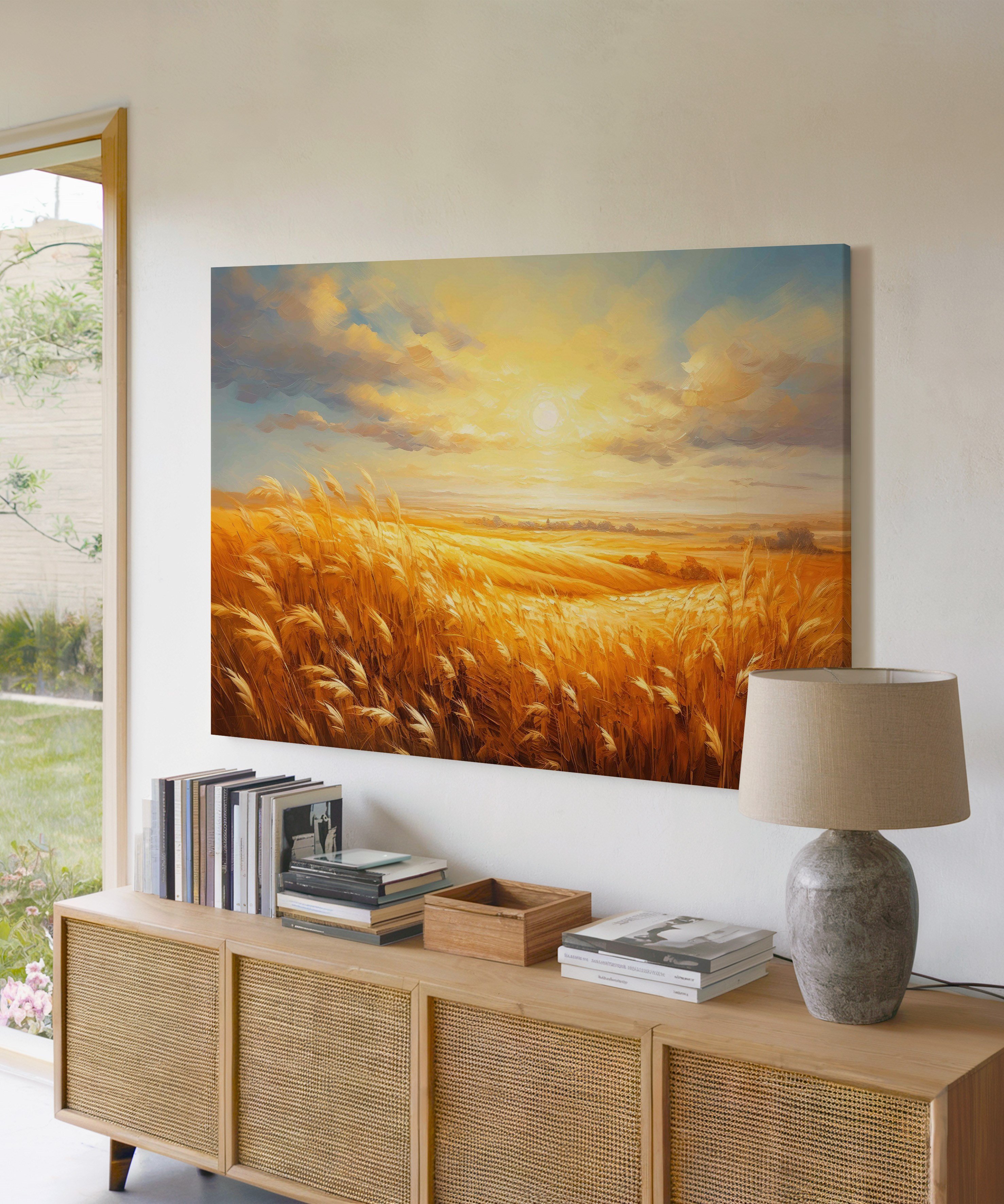 Buğdası Tarlası 2 | Yağlıboya dokulu canvas baskı