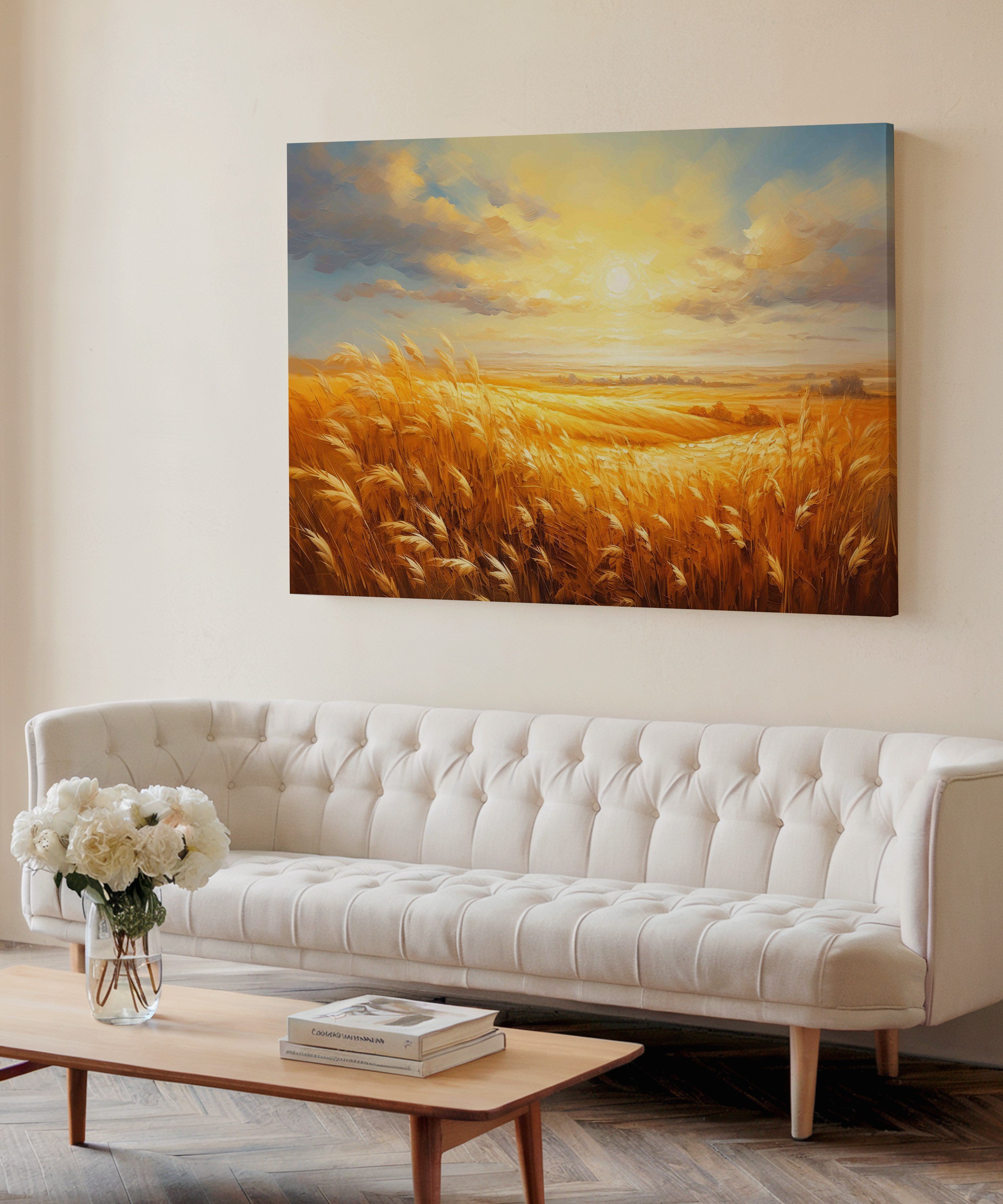 Buğdası Tarlası 2 | Yağlıboya dokulu canvas baskı