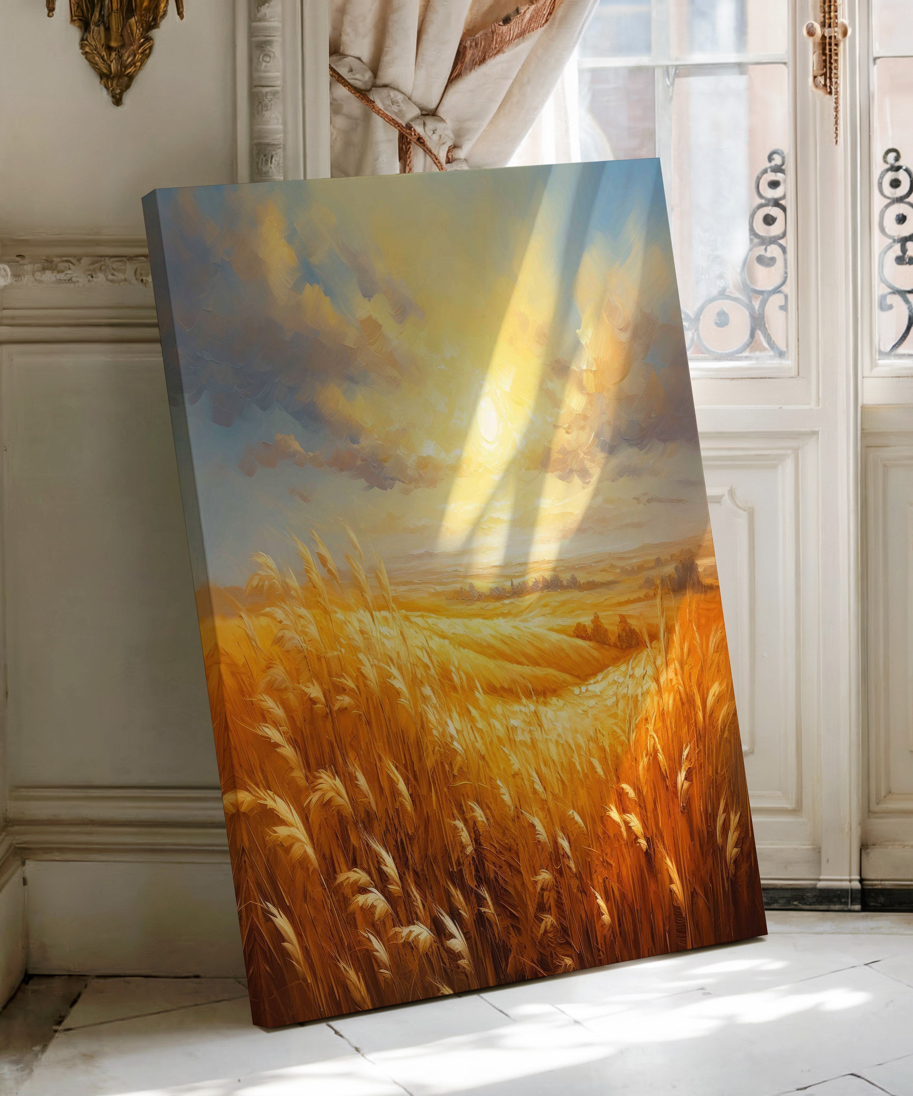 Buğdası Tarlası 2 | Yağlıboya dokulu canvas baskı