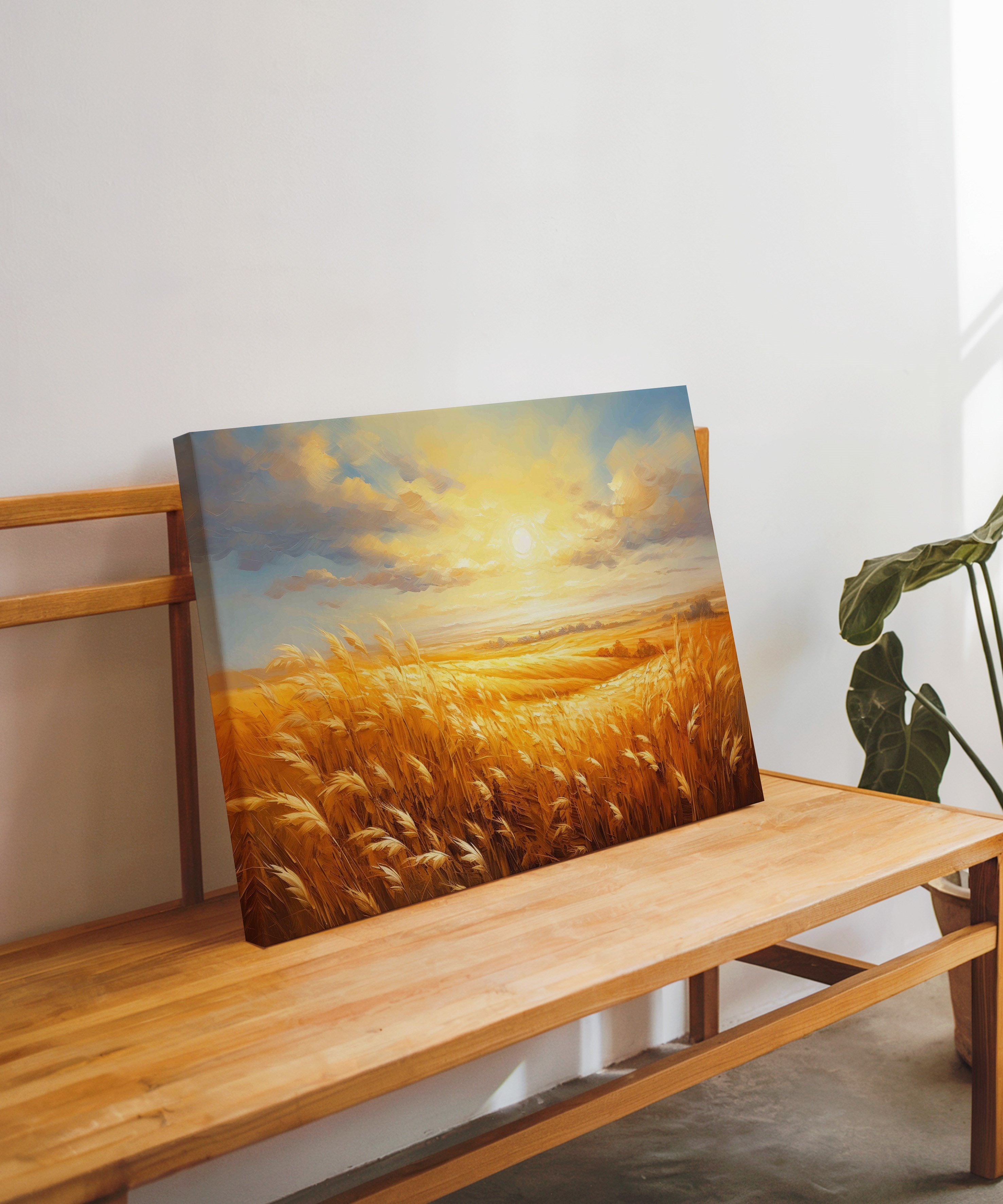 Buğdası Tarlası 2 | Yağlıboya dokulu canvas baskı