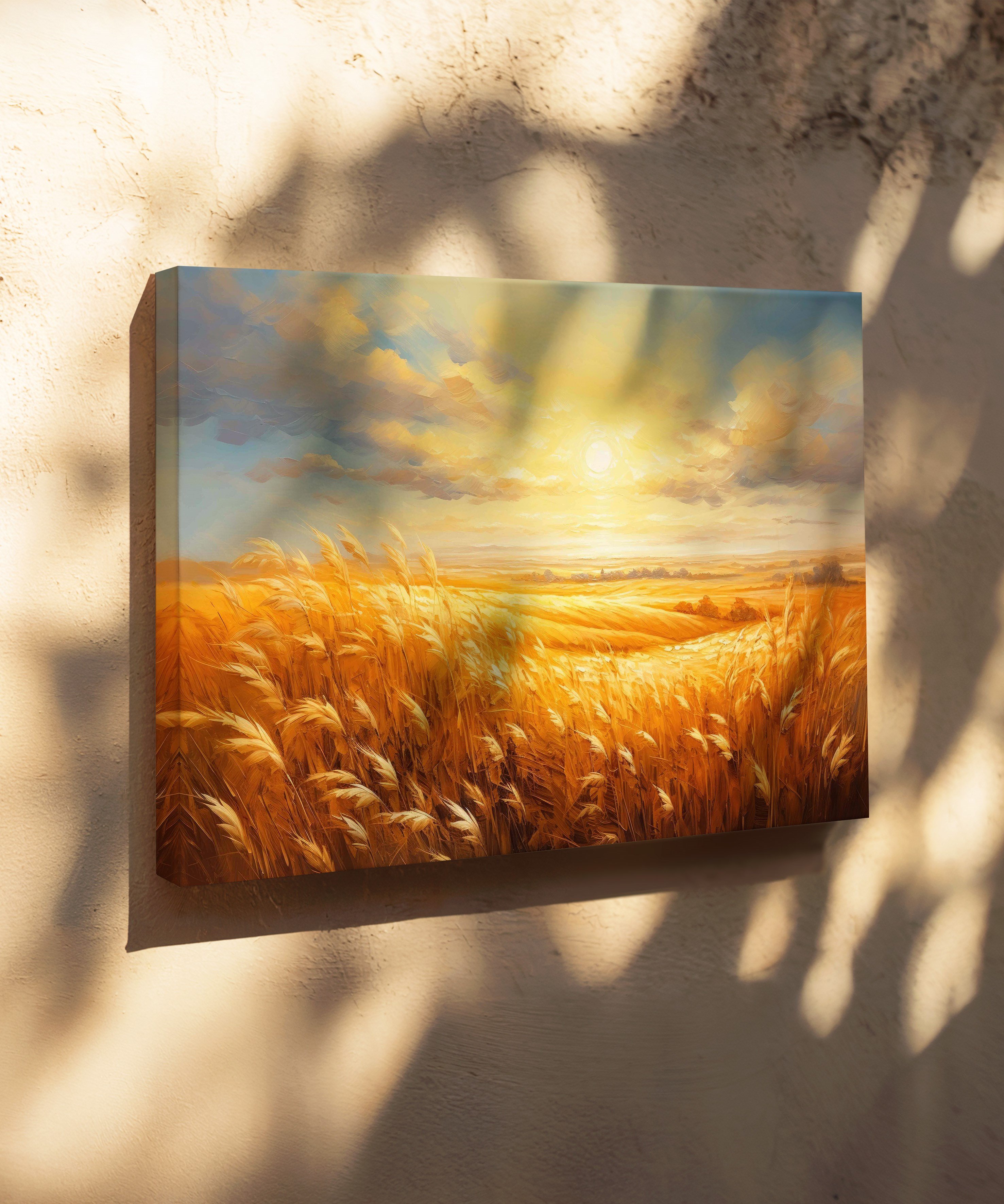 Buğdası Tarlası 2 | Yağlıboya dokulu canvas baskı
