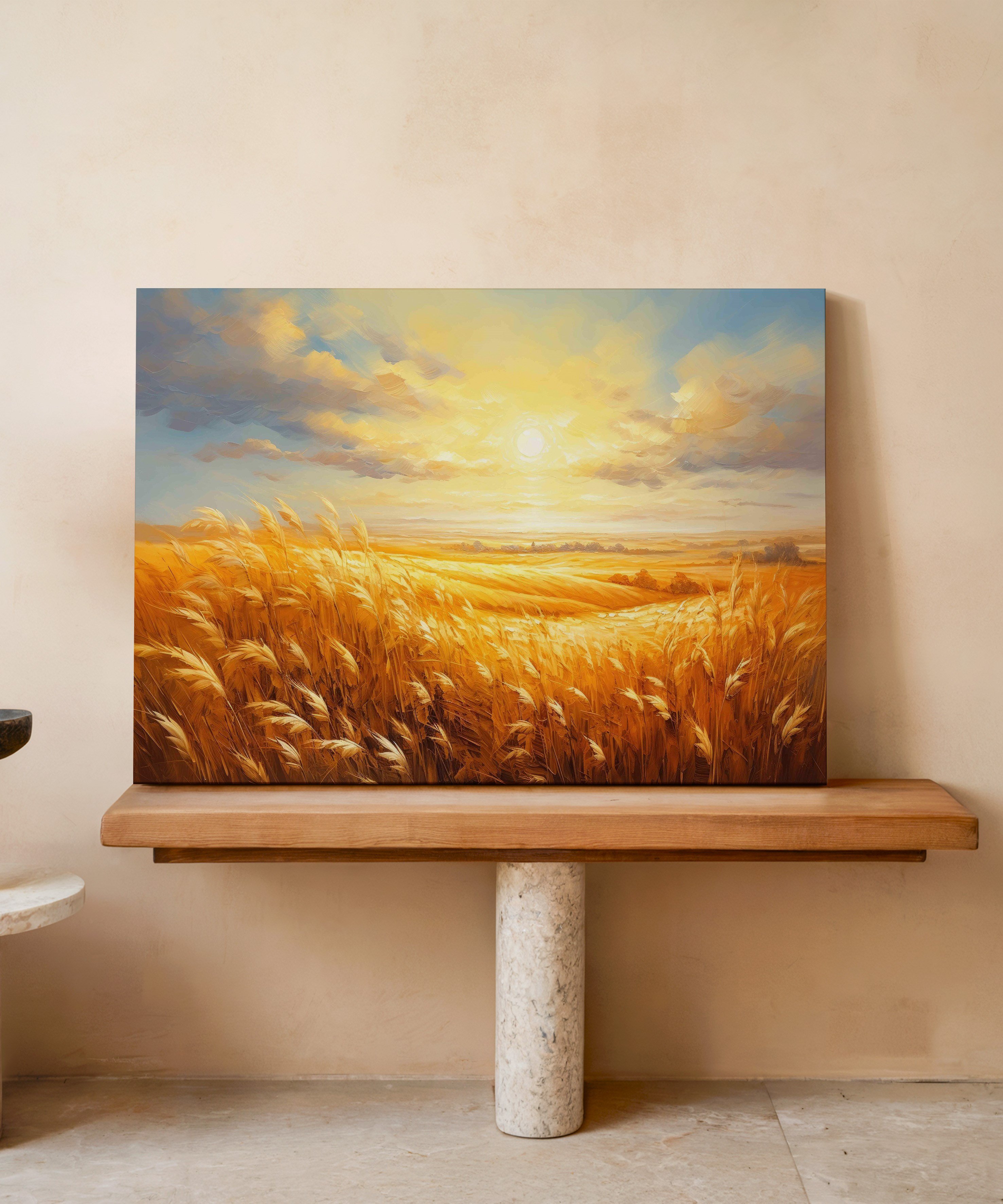 Buğdası Tarlası 2 | Yağlıboya dokulu canvas baskı