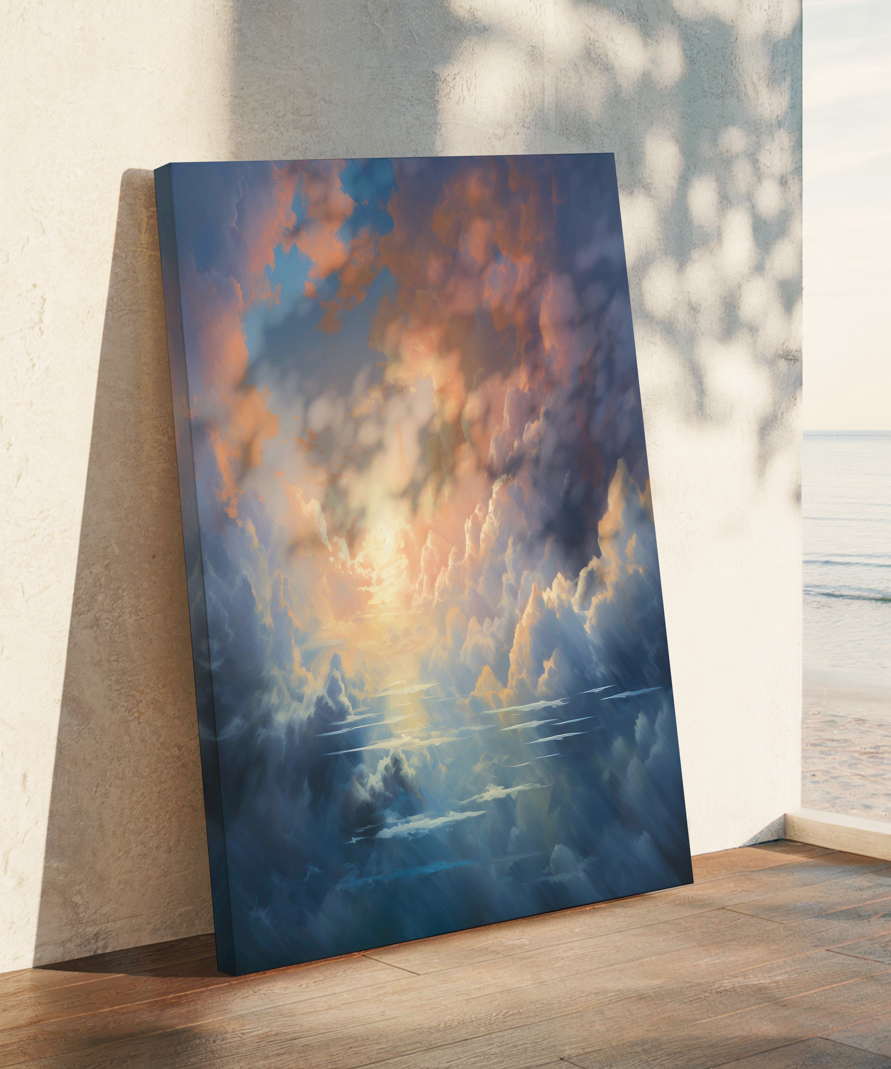 Bulutlar | Yağlıboya dokulu canvas baskı