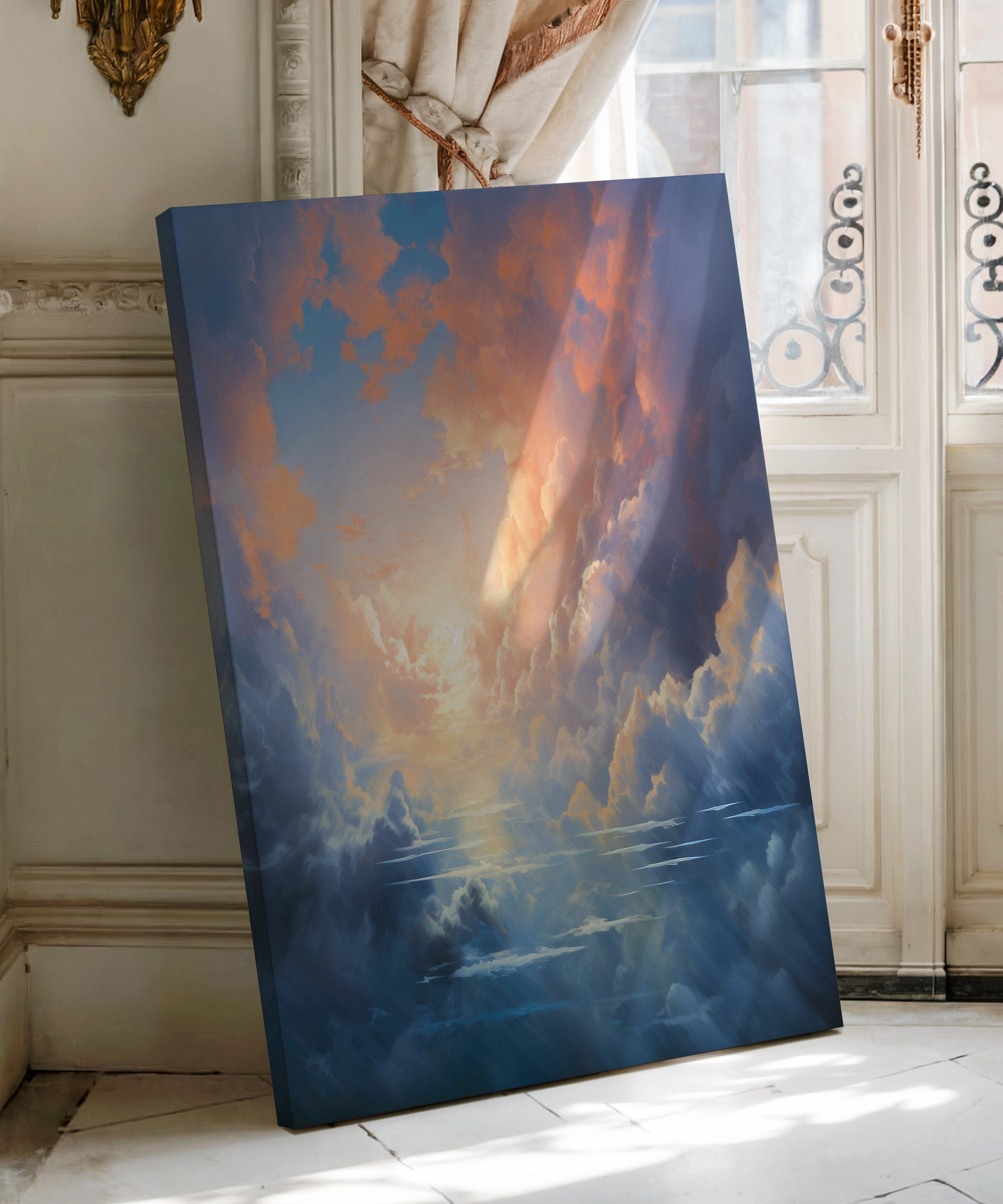 Bulutlar | Yağlıboya dokulu canvas baskı