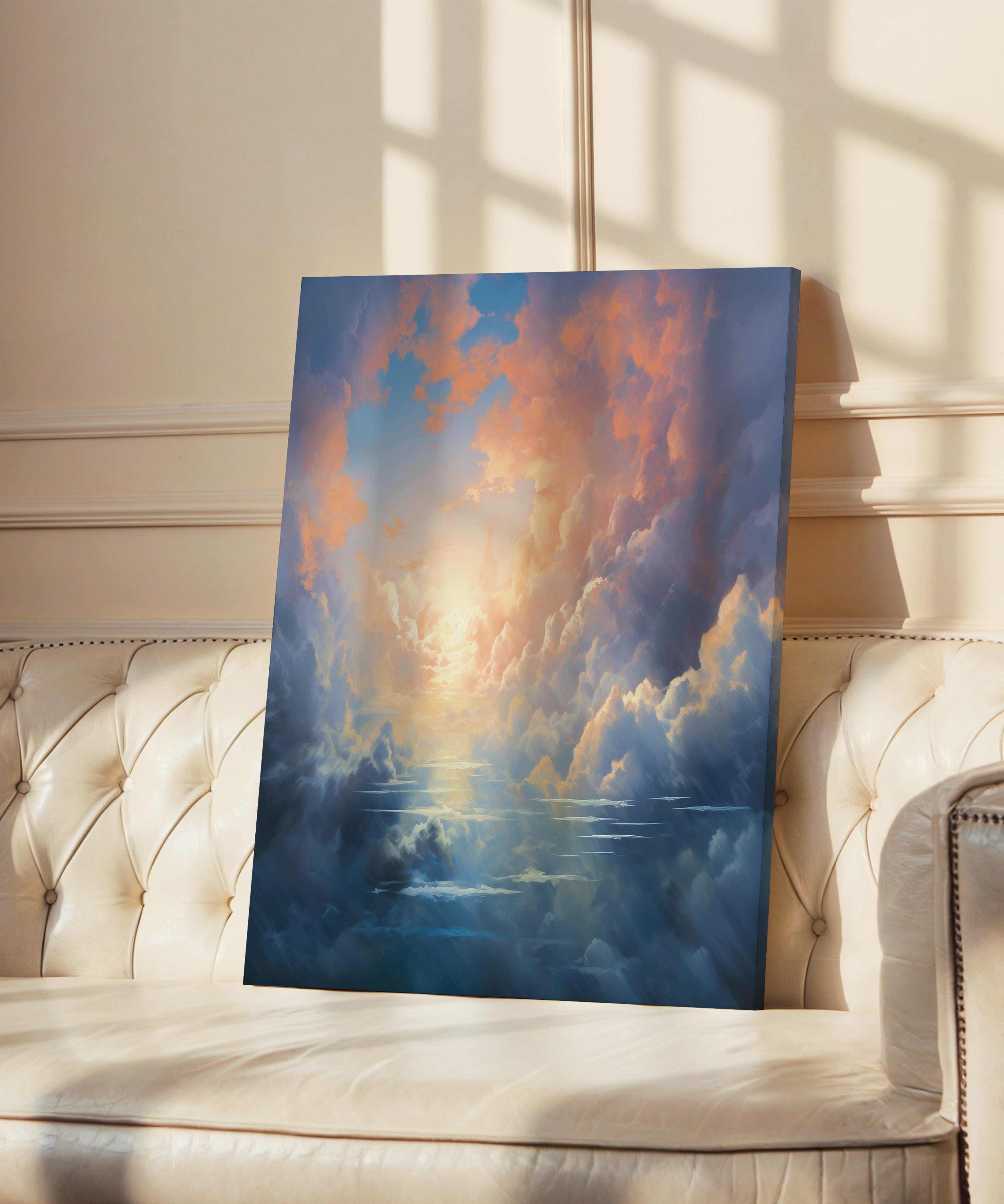 Bulutlar | Yağlıboya dokulu canvas baskı