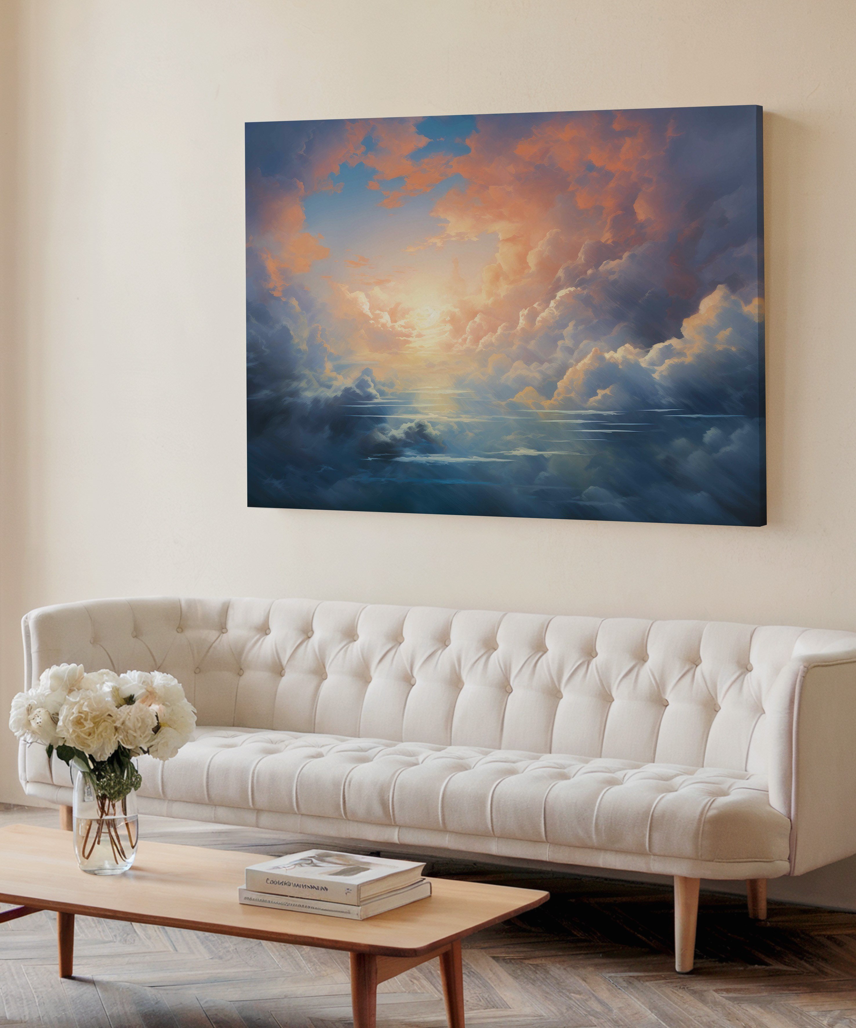 Bulutlar | Yağlıboya dokulu canvas baskı