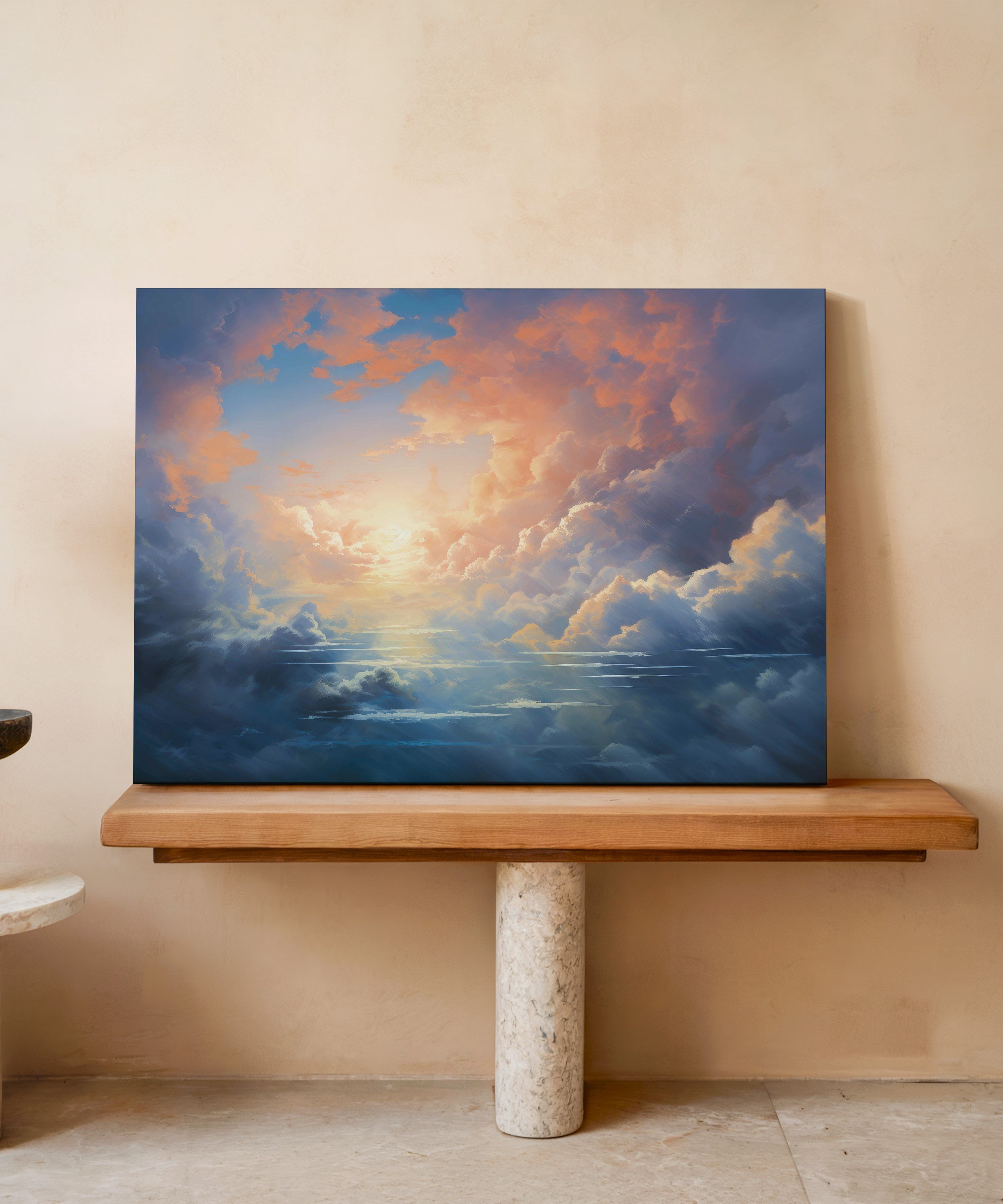 Bulutlar | Yağlıboya dokulu canvas baskı