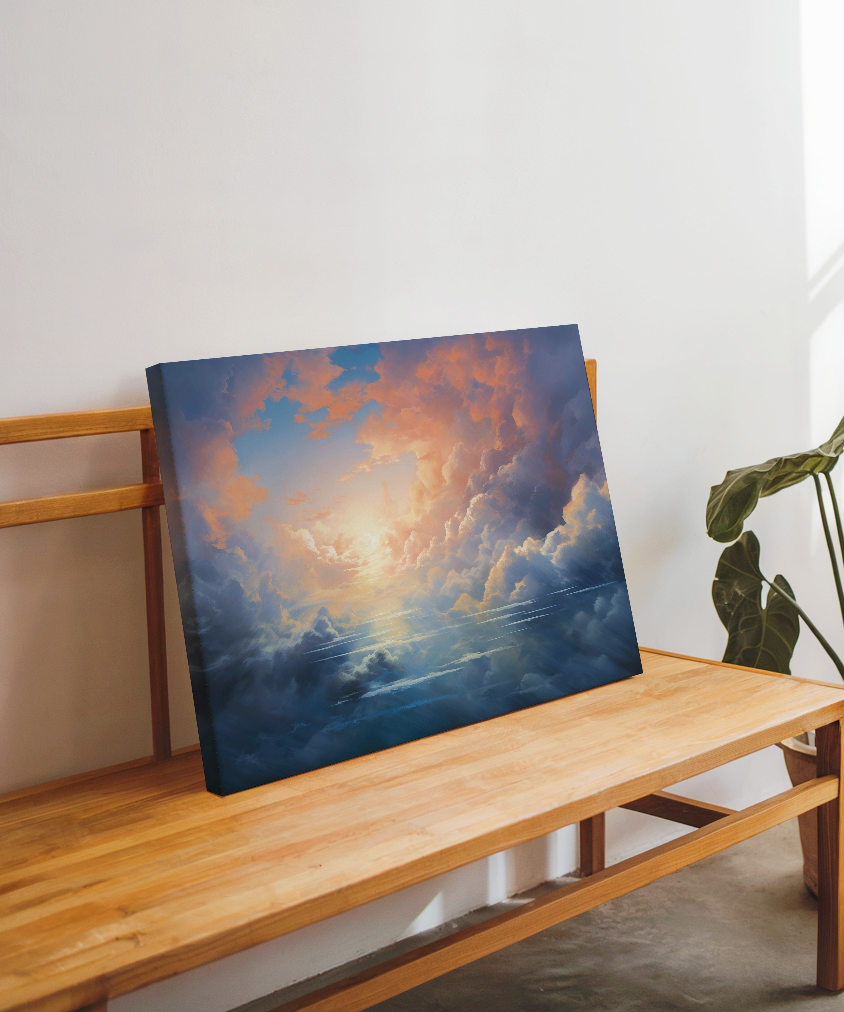 Bulutlar | Yağlıboya dokulu canvas baskı