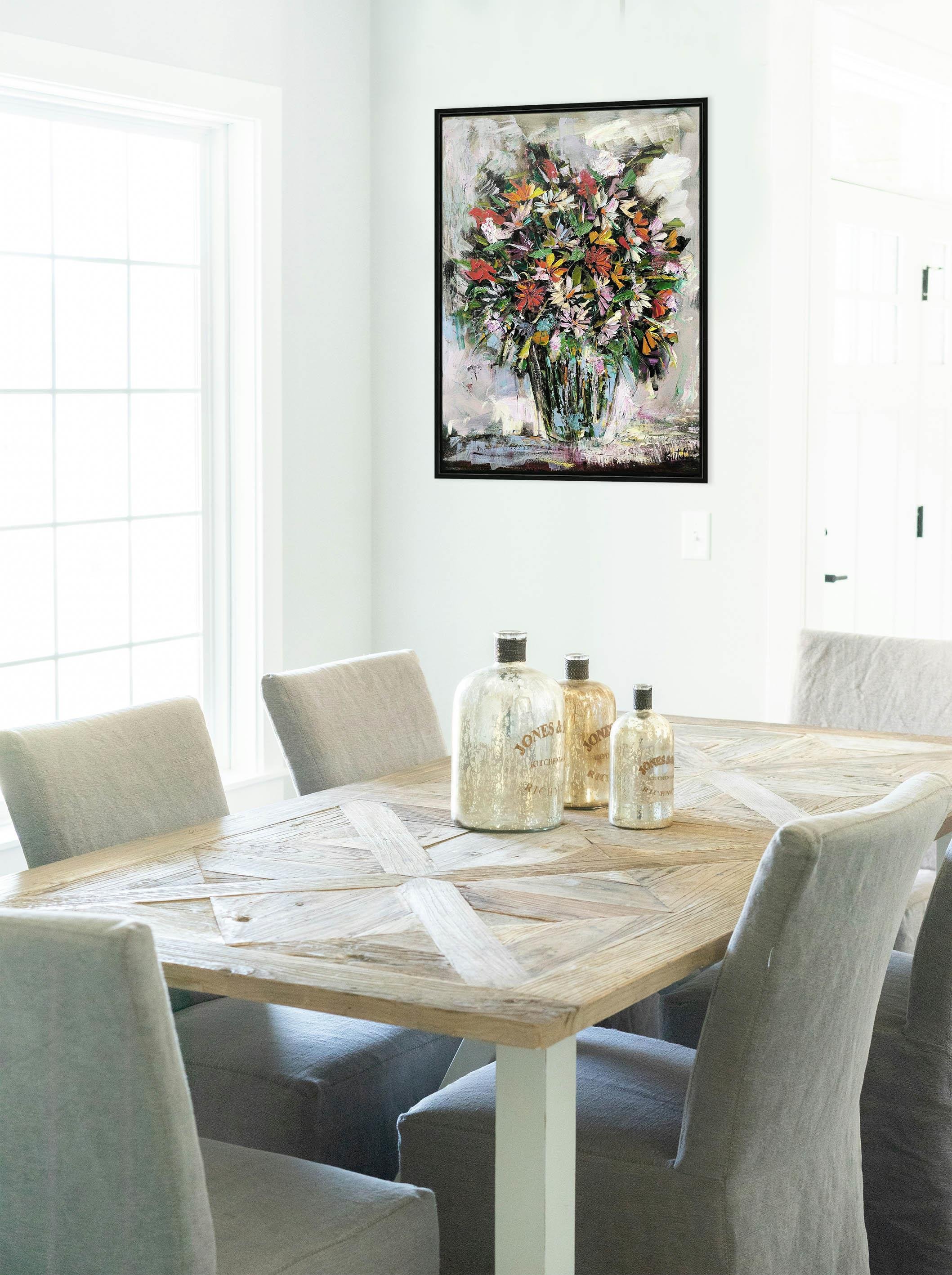 Cam Vazoda Kır Çiçekleri | Yağlı Boya Tablo