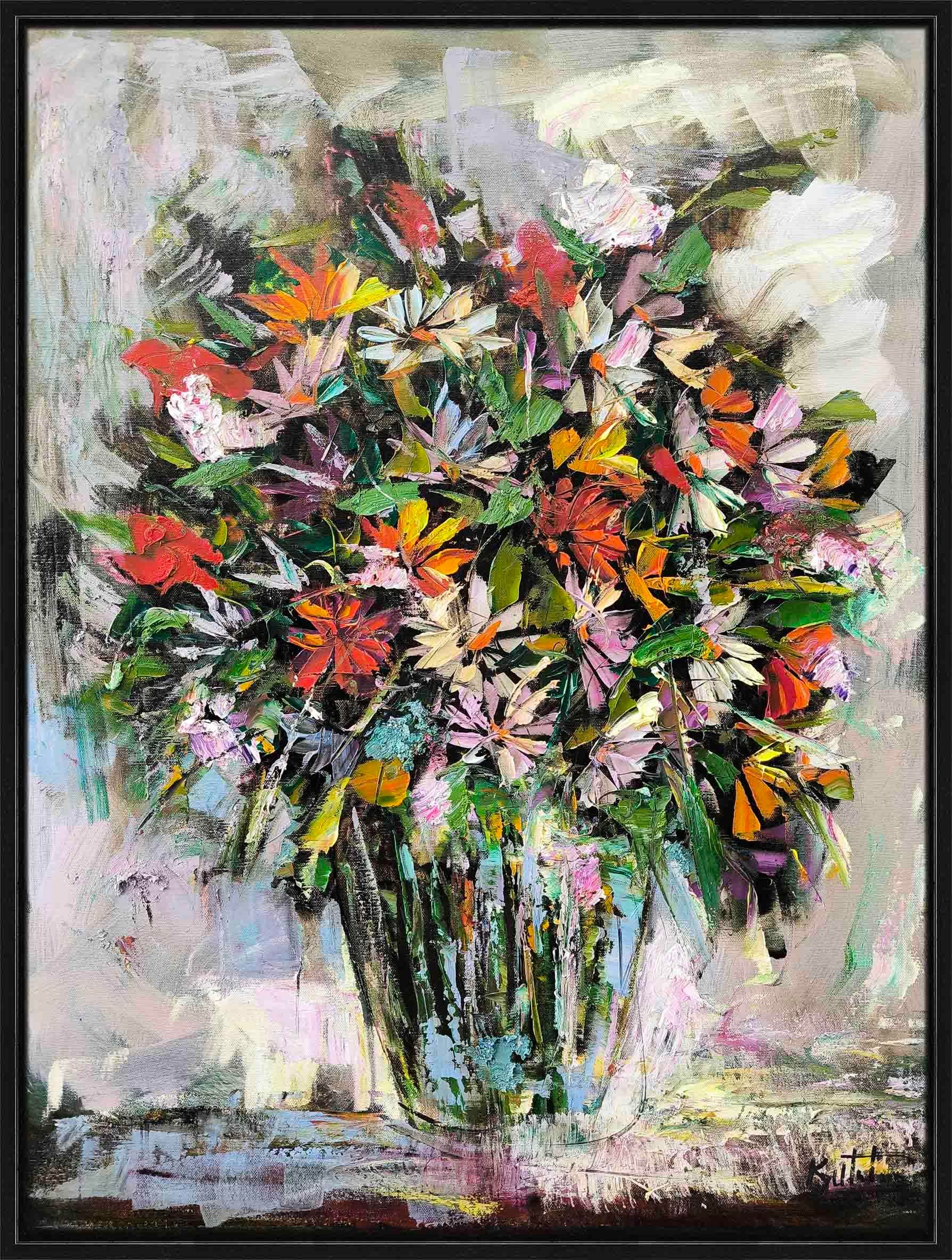 Cam Vazoda Kır Çiçekleri | Yağlı Boya Tablo