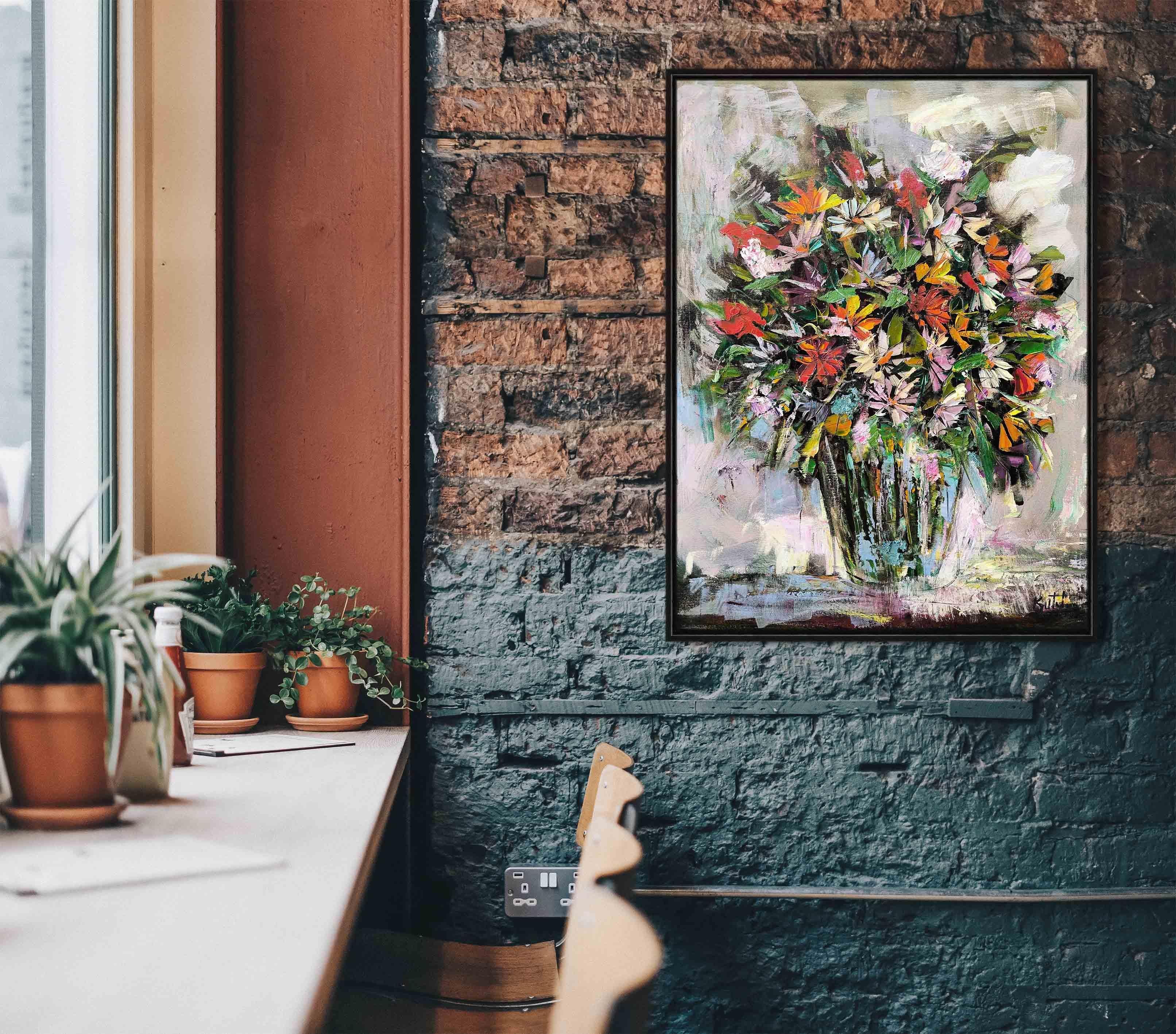 Cam Vazoda Kır Çiçekleri | Yağlı Boya Tablo