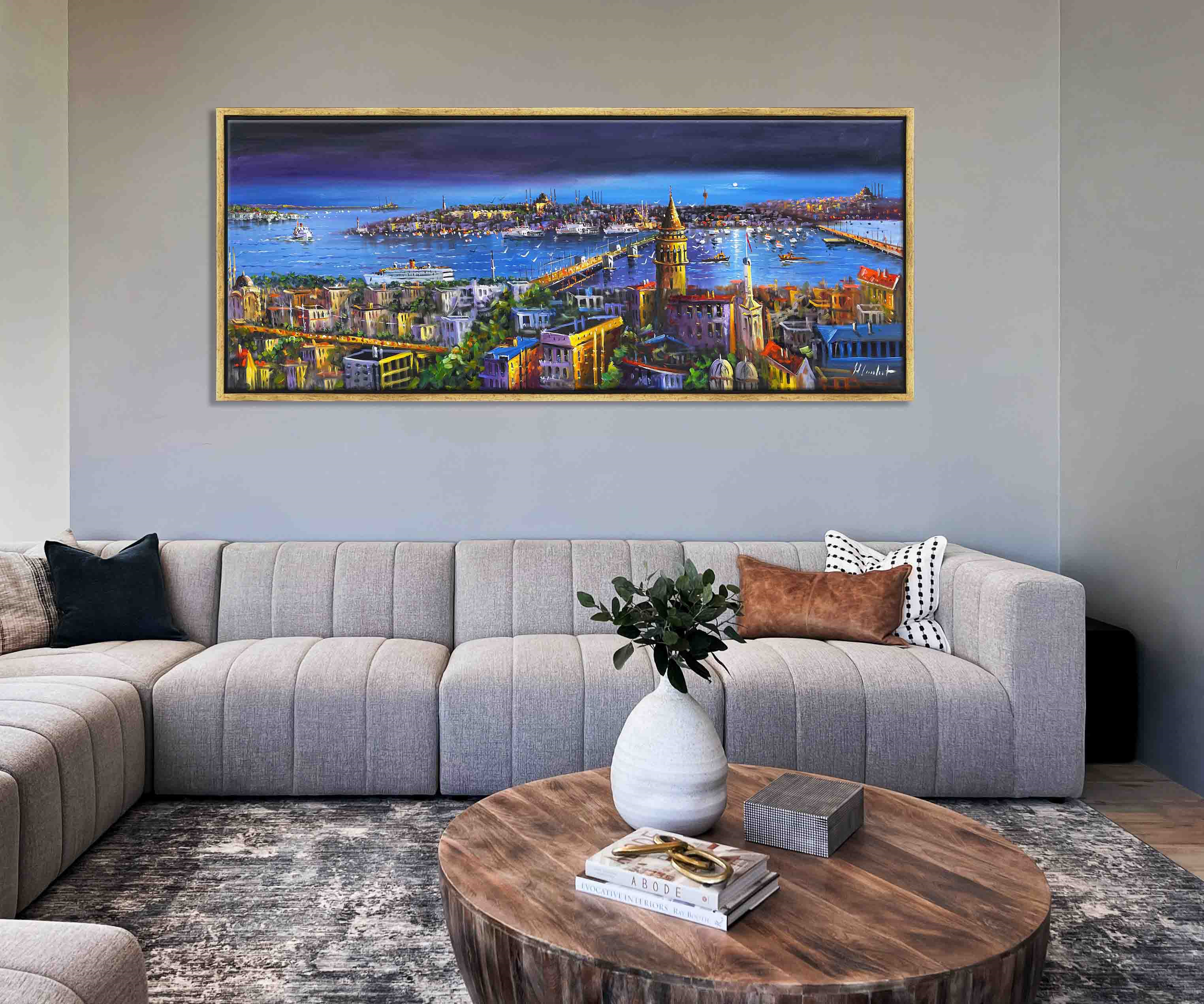 Canlı Renkler ve Kuşbakışı İstanbul | Yağlı Boya Tablo