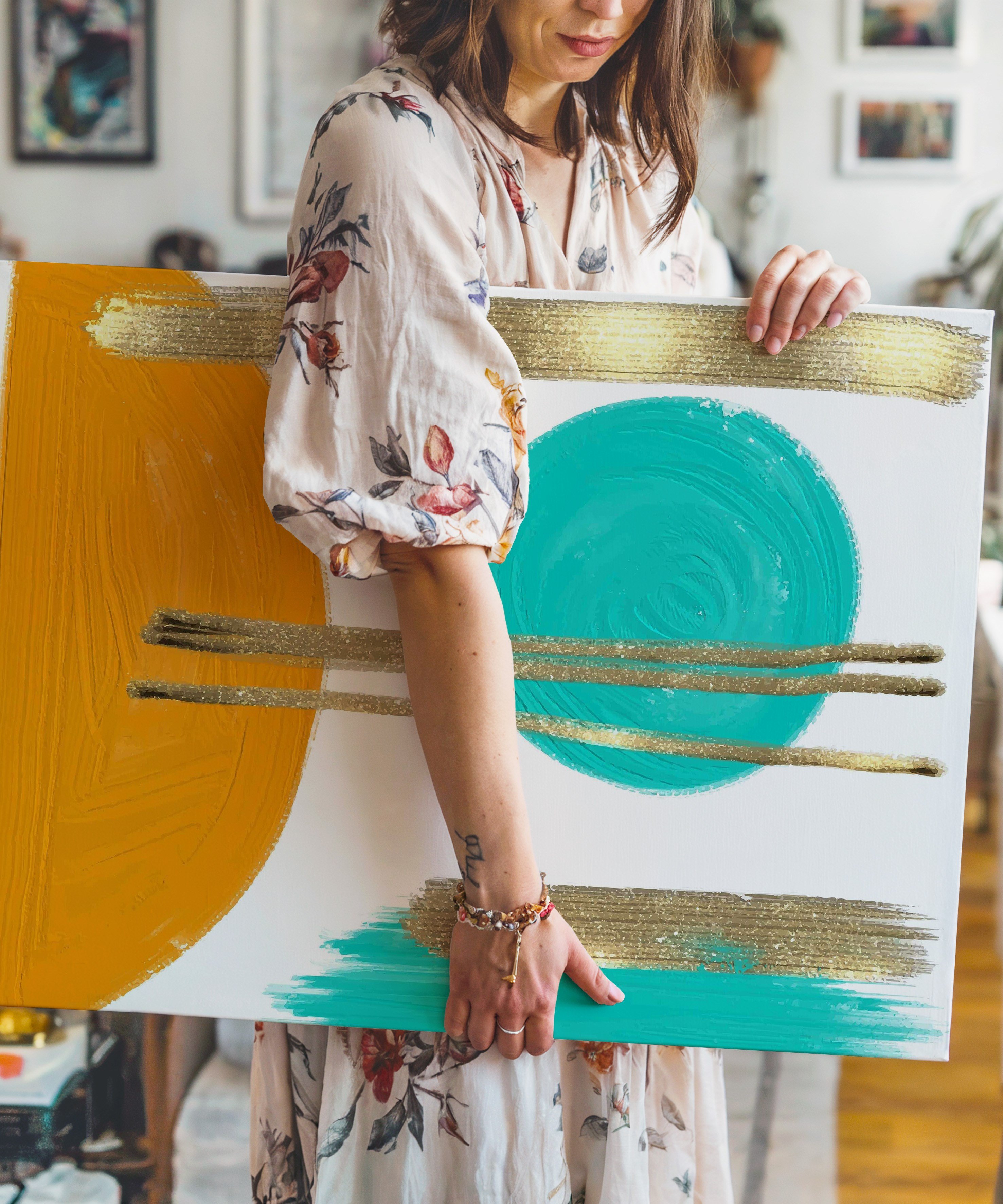 Çember Rotası | Yağlı Boya Dokulu Canvas Baskı