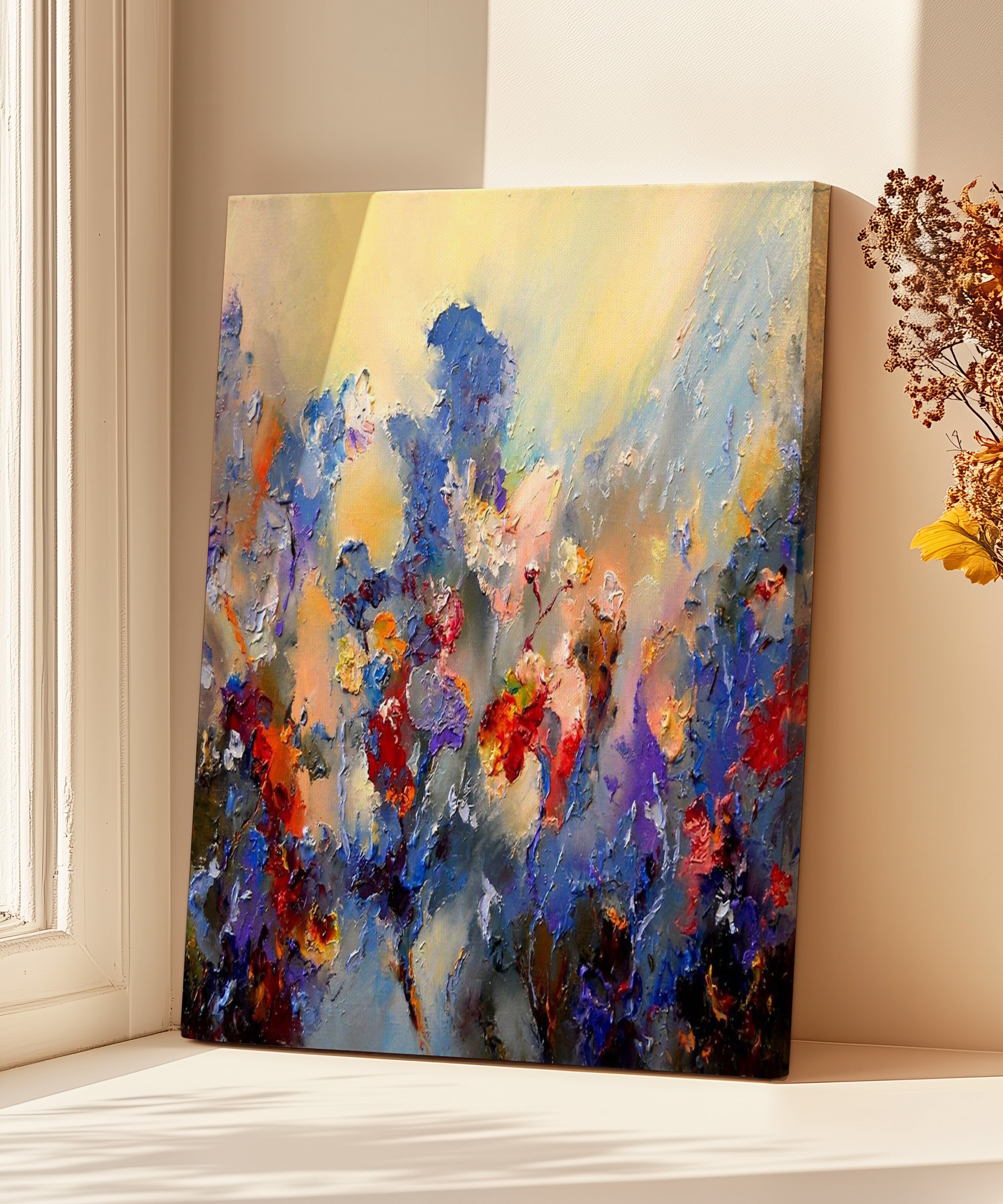 Çiçek Şenliği | Yağlı Boya Dokulu Canvas Baskı