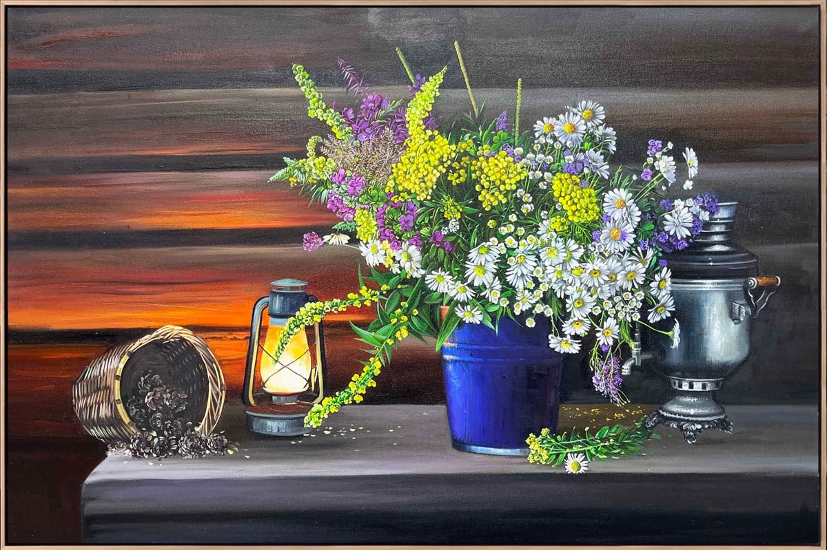 Çiçek tema yağlı boya tablolar