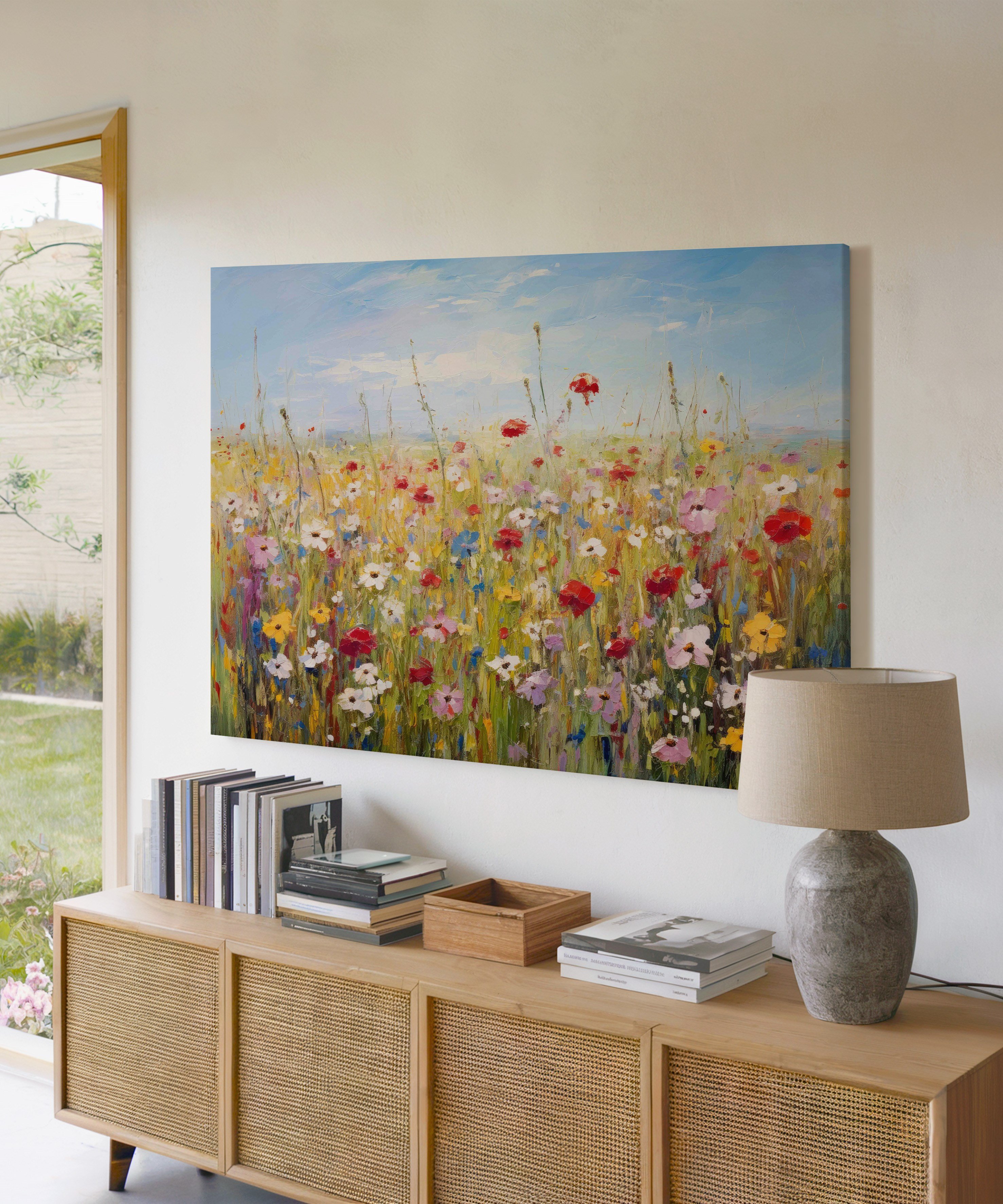 Çiçeklerin Sessizliği | Yağlı Boya Dokulu Canvas Baskı