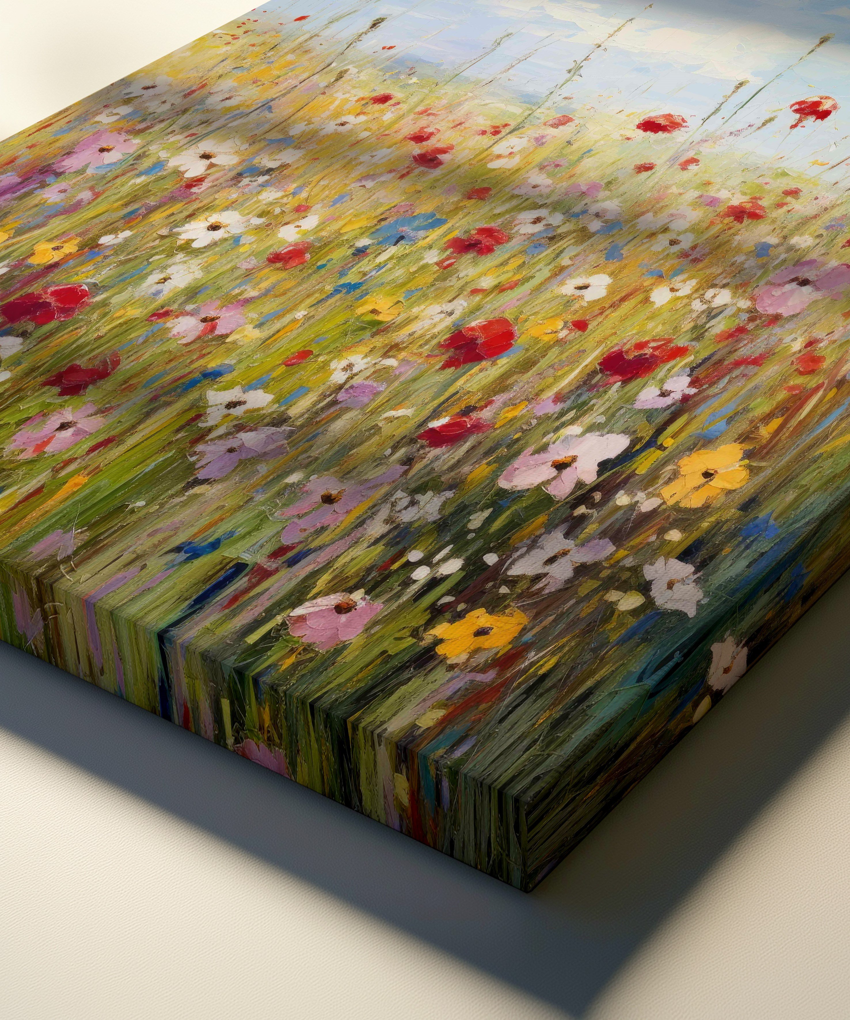 Çiçeklerin Sessizliği | Yağlı Boya Dokulu Canvas Baskı