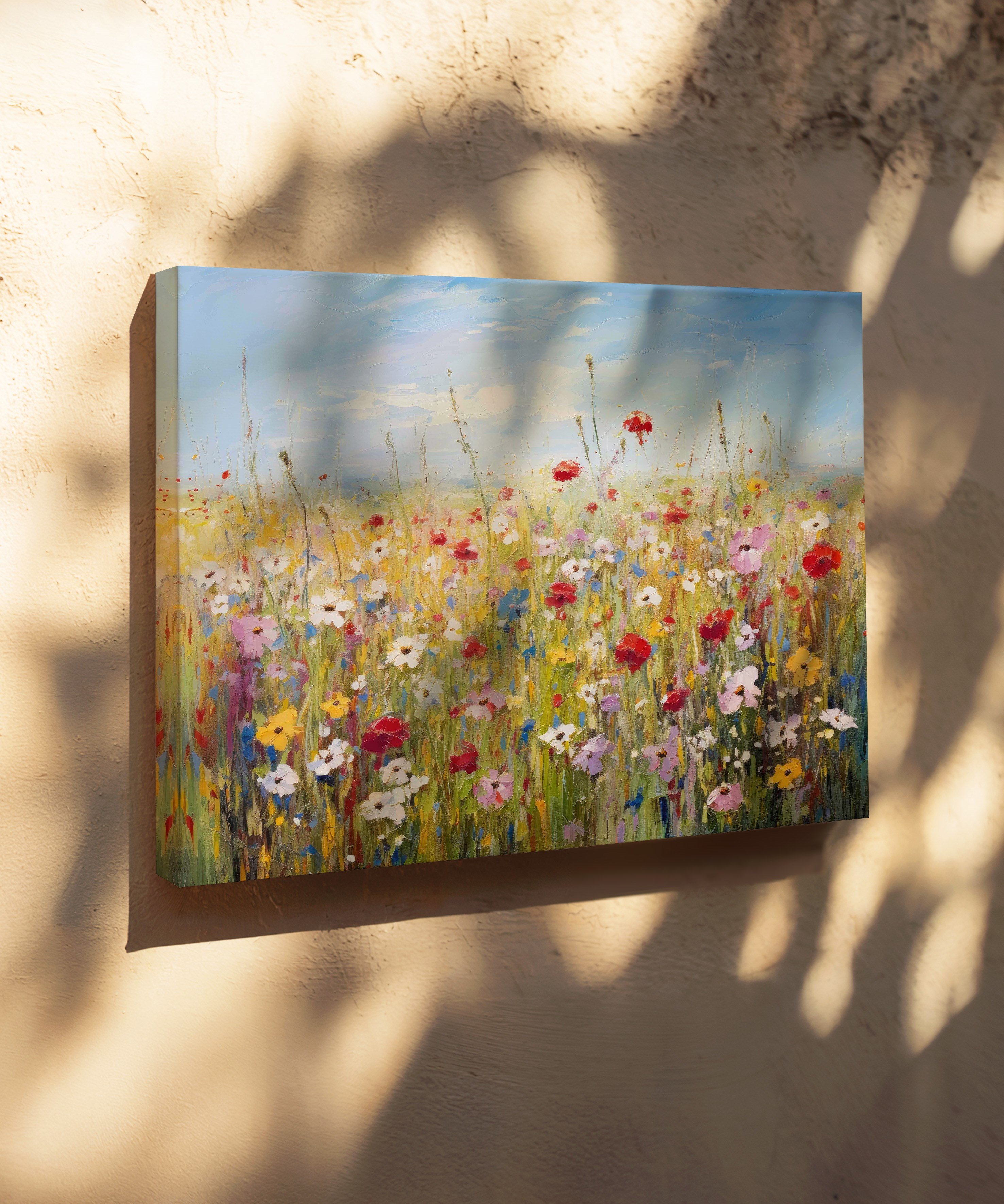 Çiçeklerin Sessizliği | Yağlı Boya Dokulu Canvas Baskı