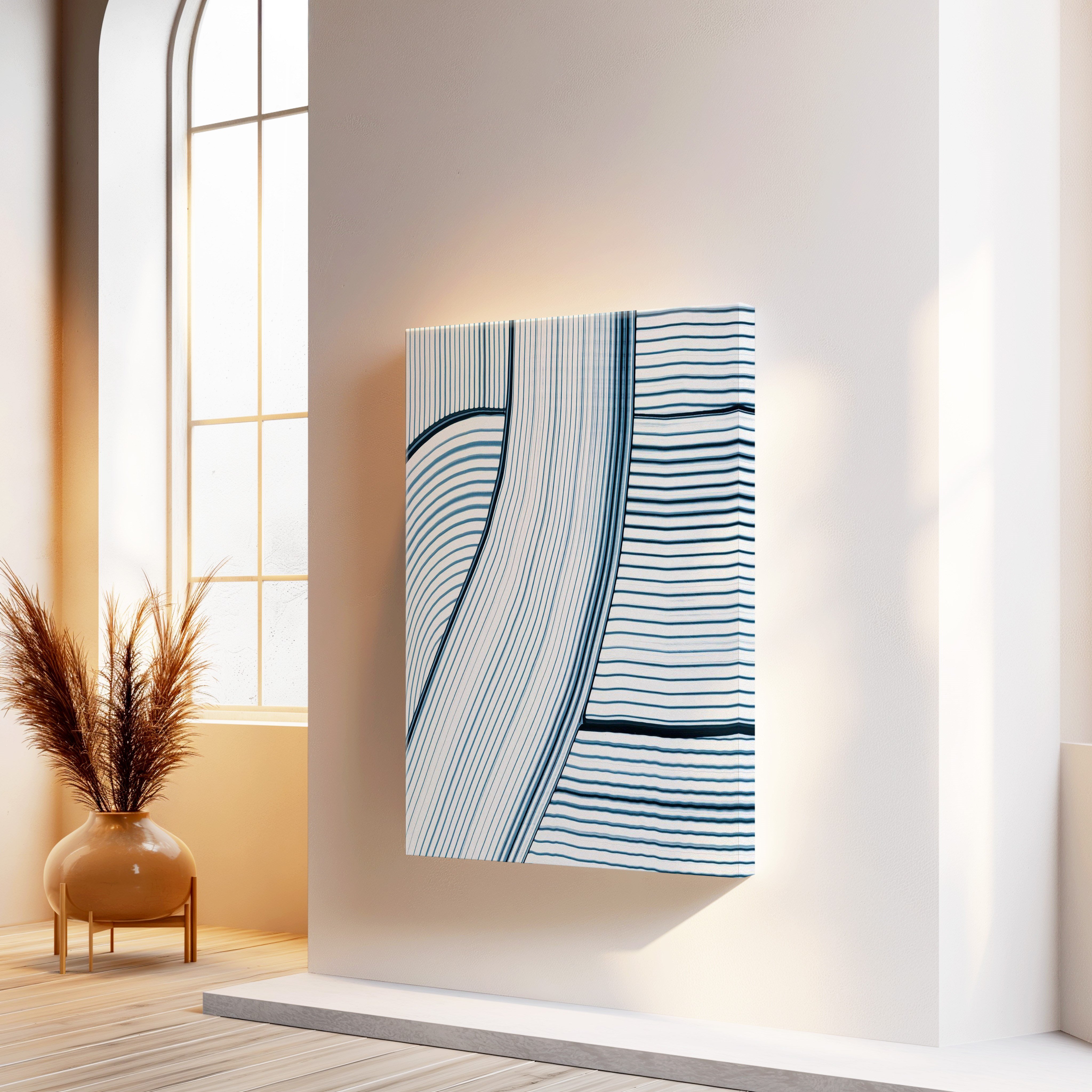 Çizgilerin Ahengi  Yağlı Boya Dokulu Canvas Baskı