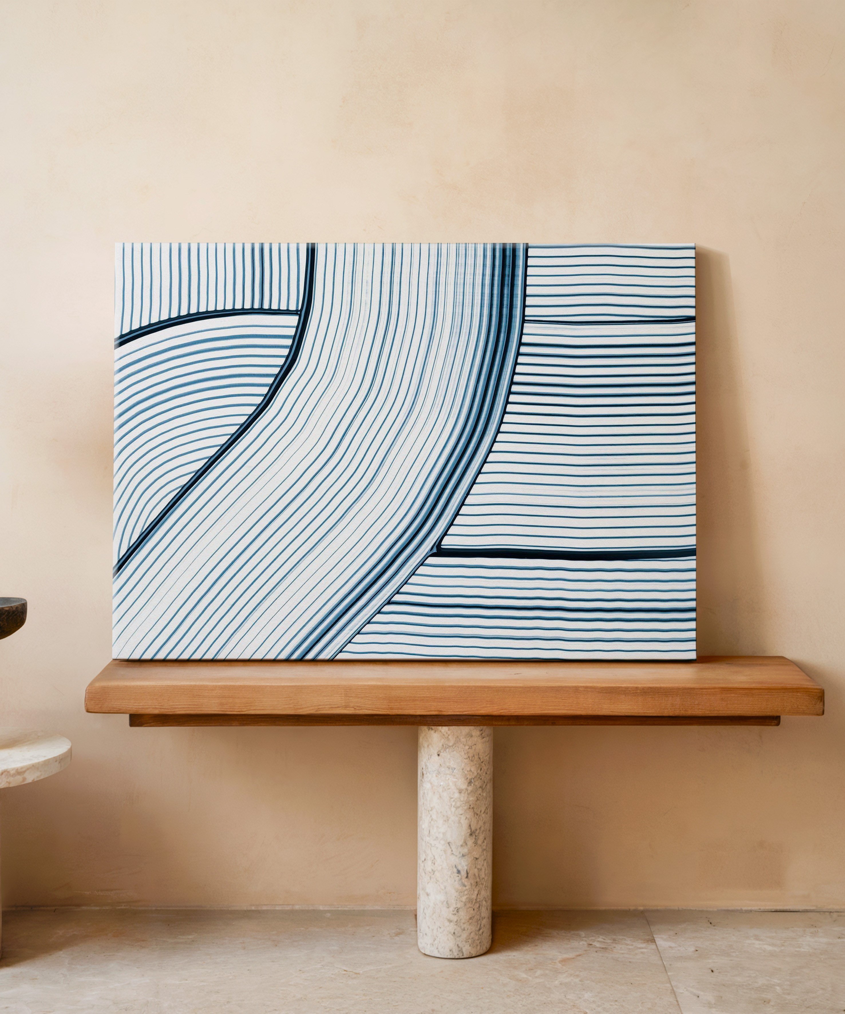 Çizgilerin Ahengi  Yağlı Boya Dokulu Canvas Baskı