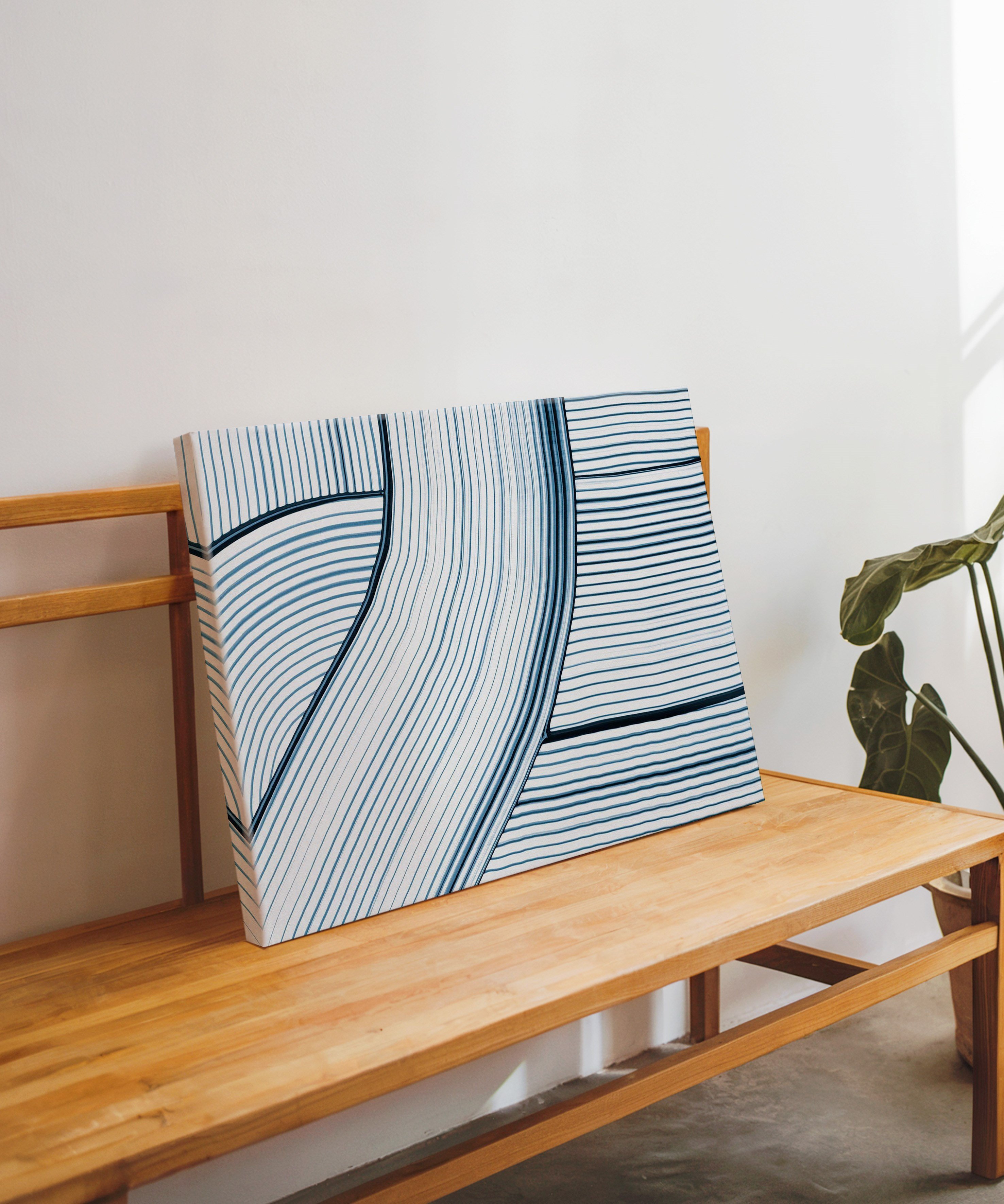 Çizgilerin Ahengi  Yağlı Boya Dokulu Canvas Baskı