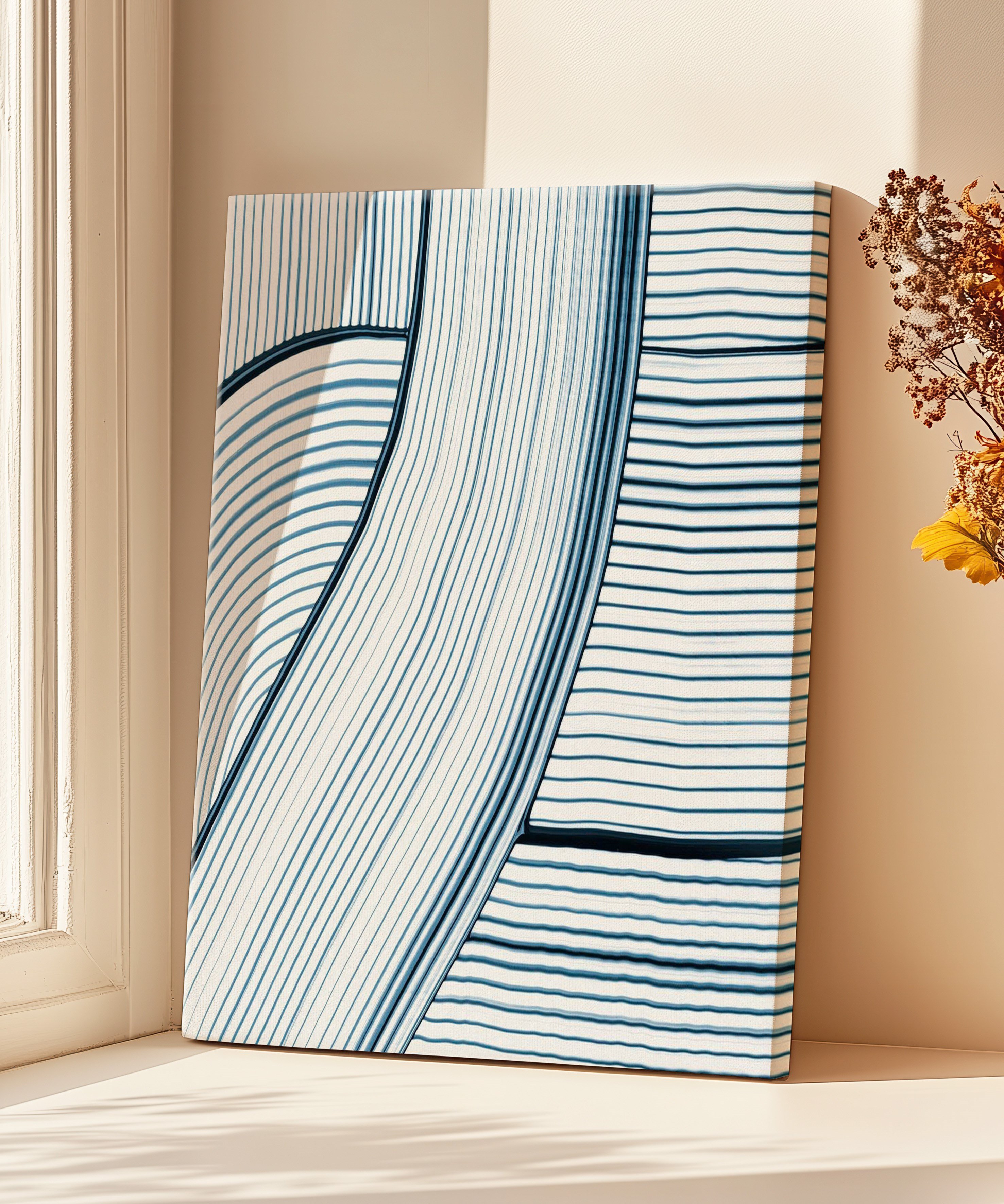 Çizgilerin Ahengi  Yağlı Boya Dokulu Canvas Baskı
