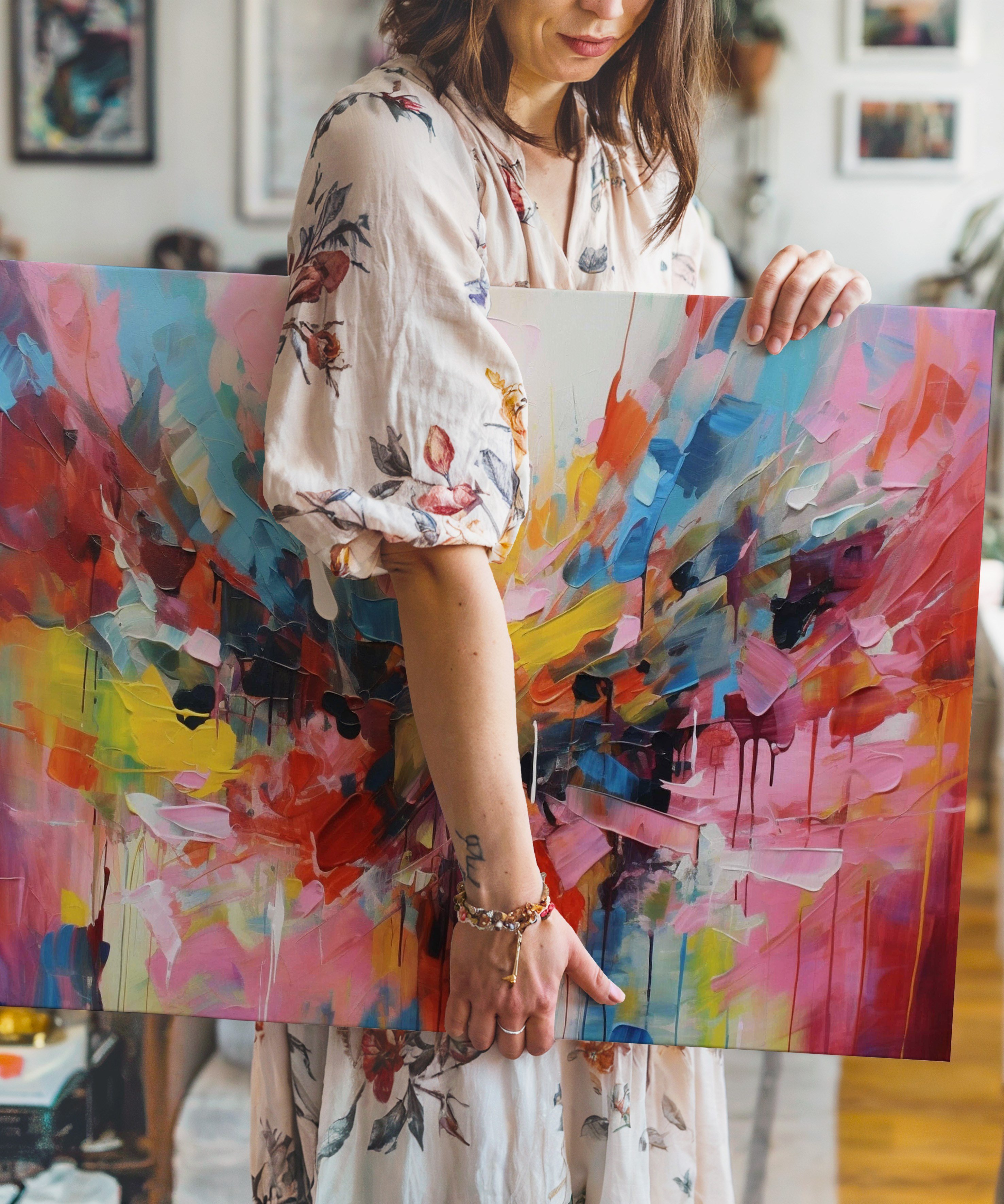 Color Splash | Yağlıboya dokulu canvas baskı