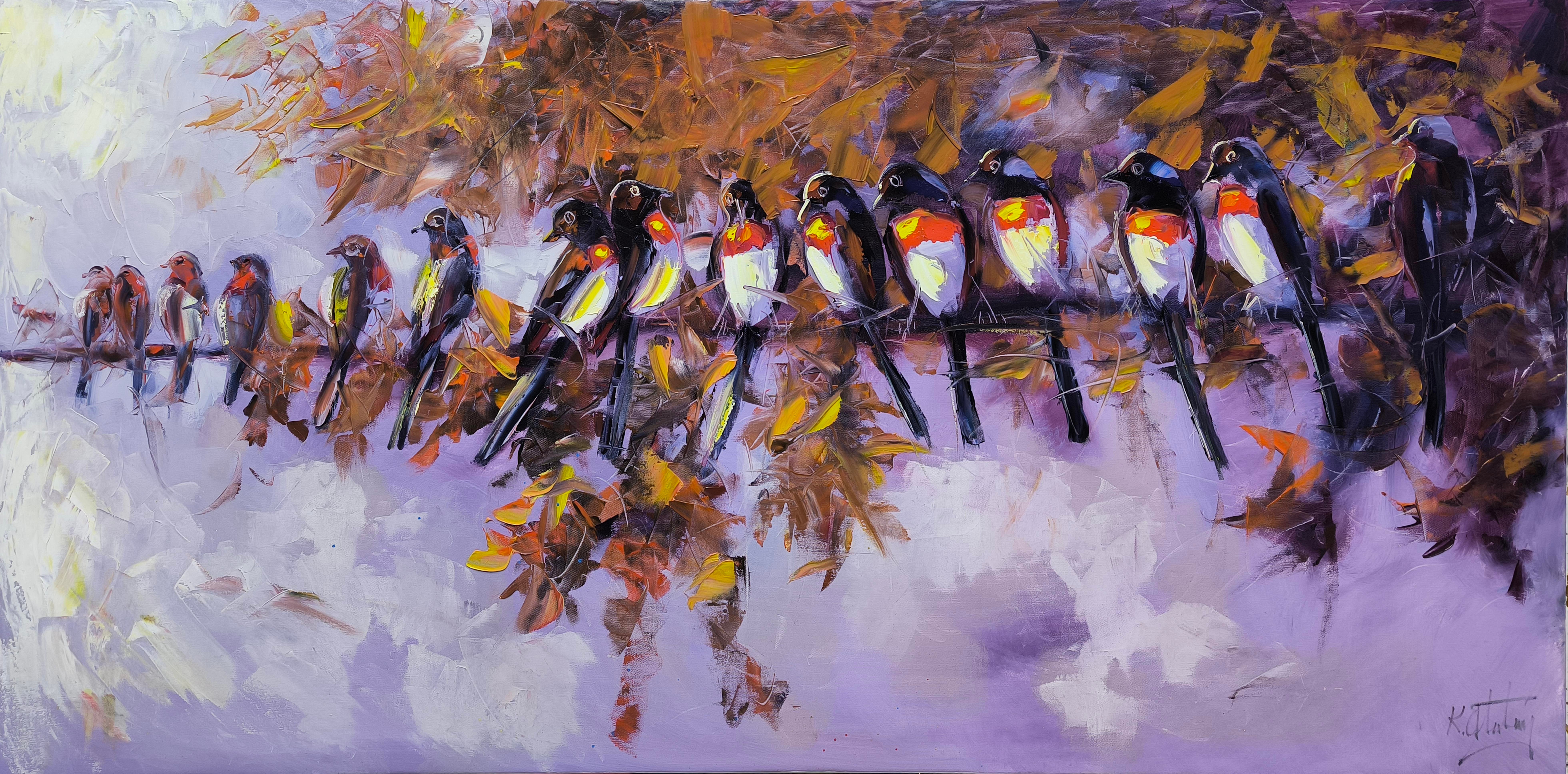 Daldaki kuşların cıvıltısı  | Yağlı Boya Tablo