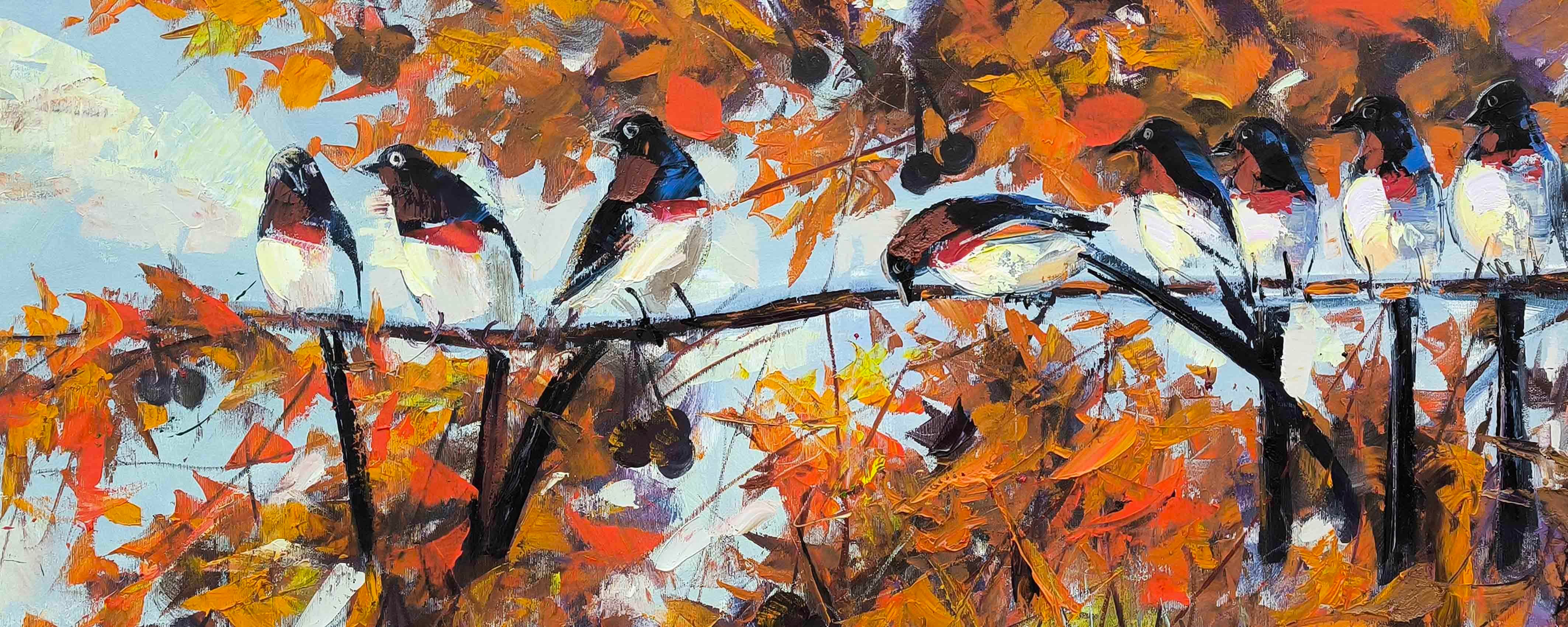 Daldaki Serçeler | Yağlı Boya Tablo