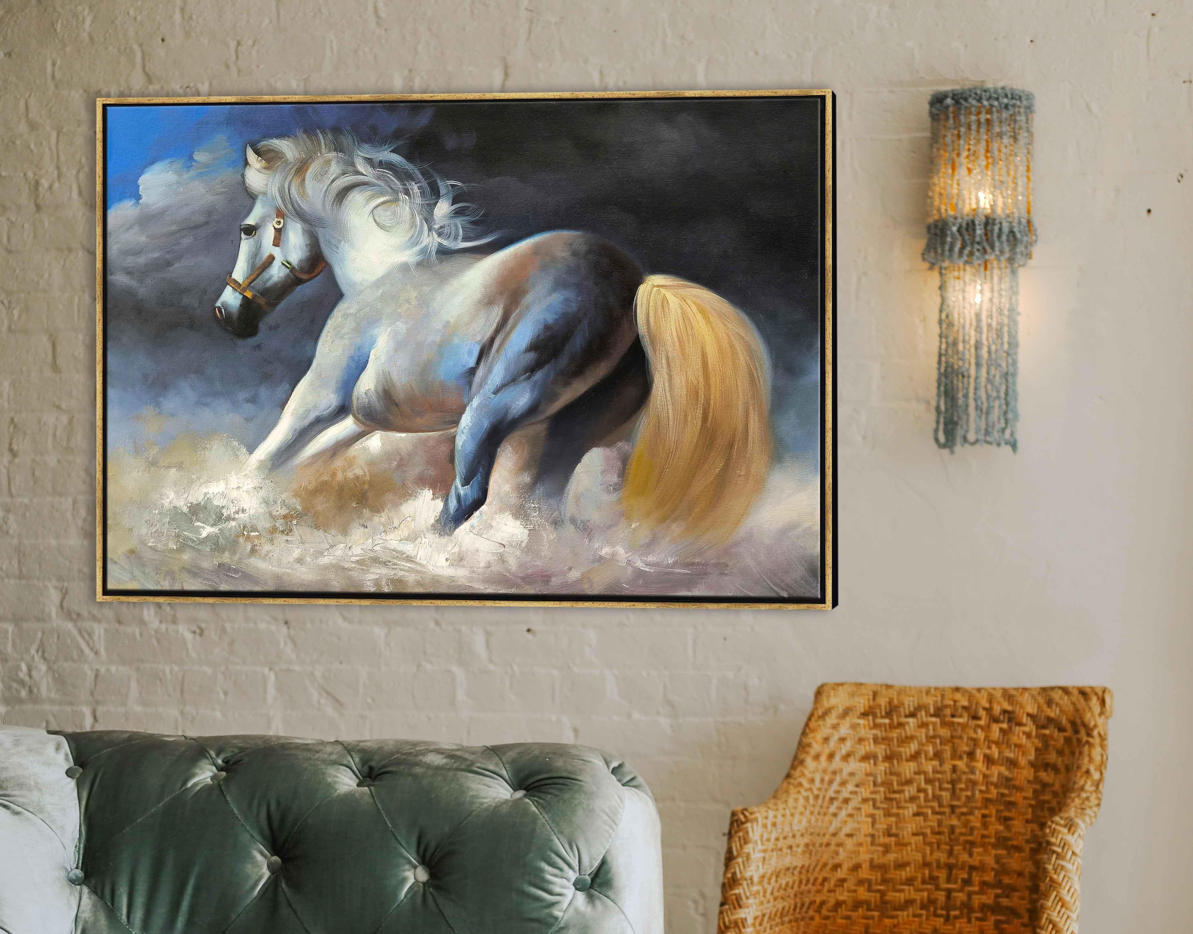 Dalgalarda At | Yağlı Boya Tablo