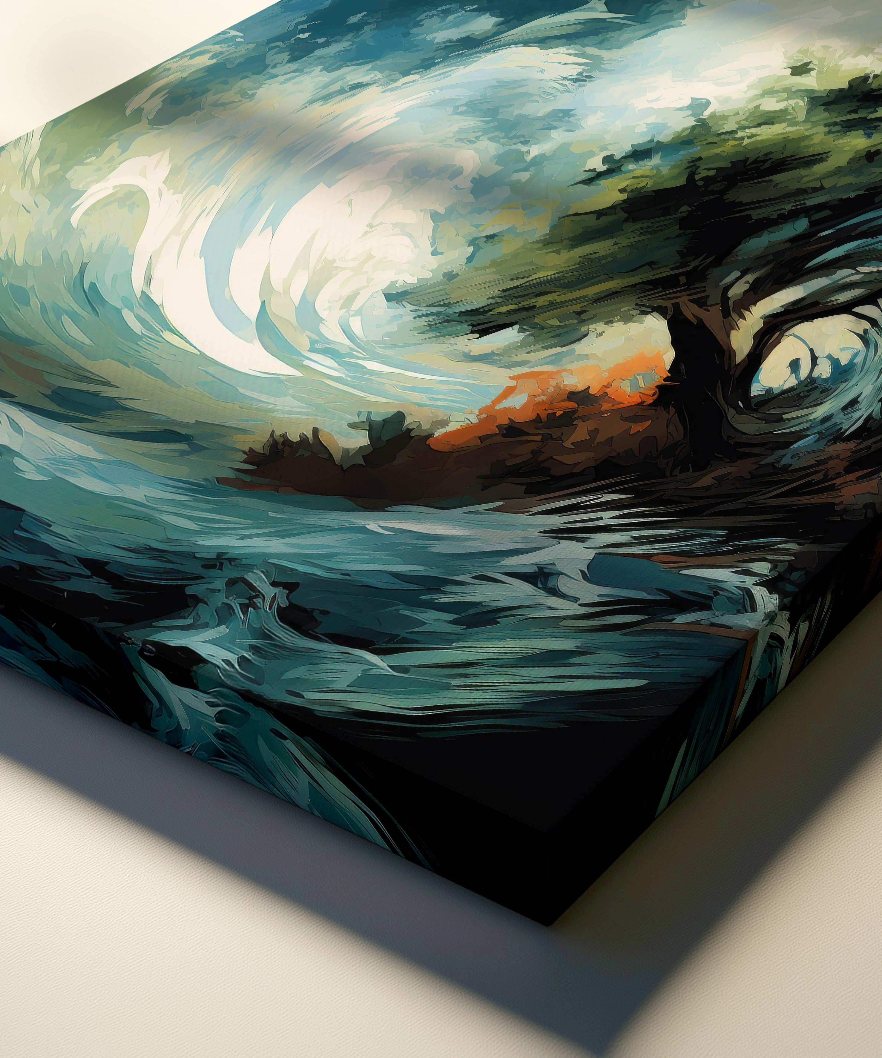Dalgaların Nefesi | Yağlı Boya Dokulu Canvas Baskı