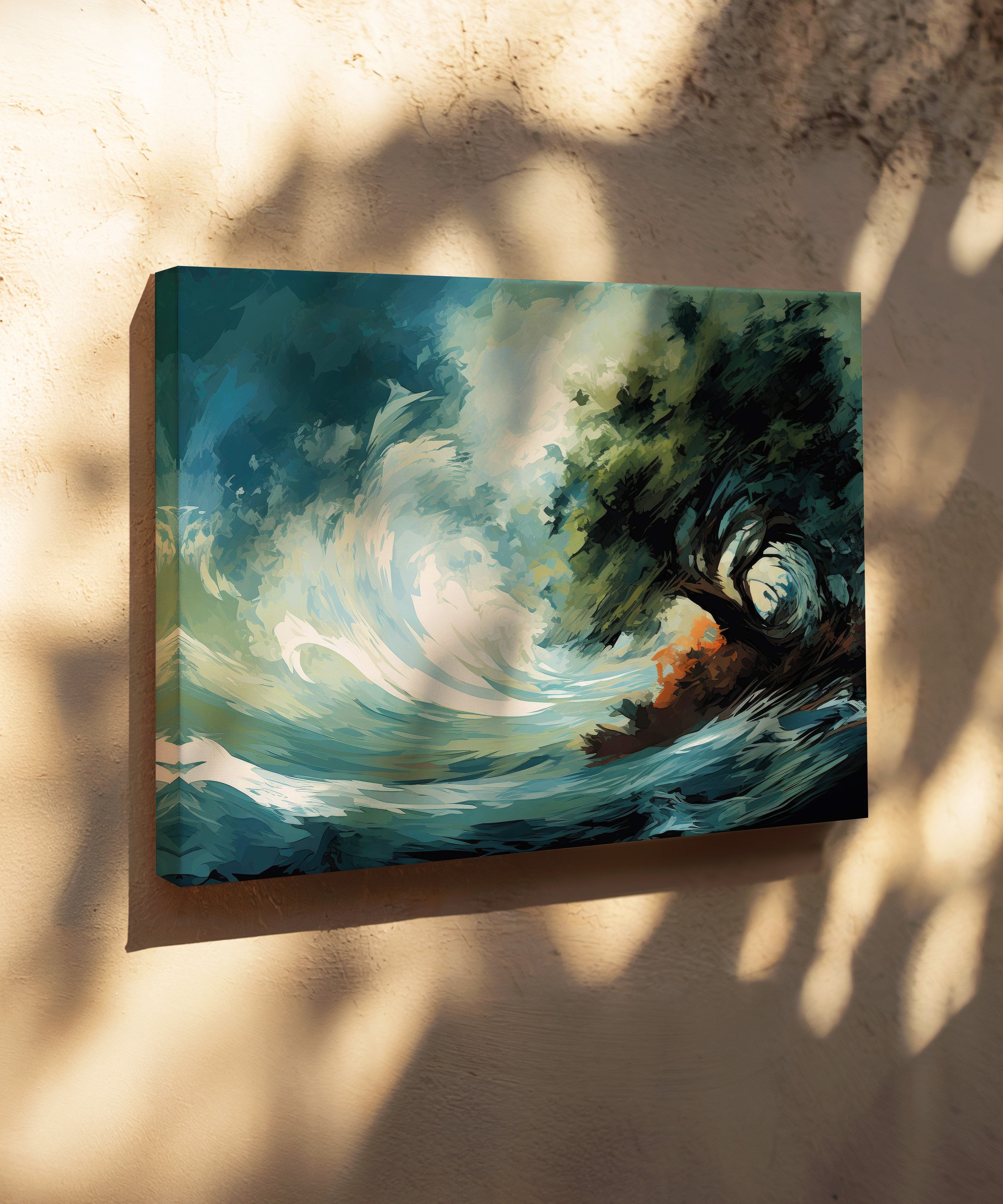 Dalgaların Nefesi | Yağlı Boya Dokulu Canvas Baskı