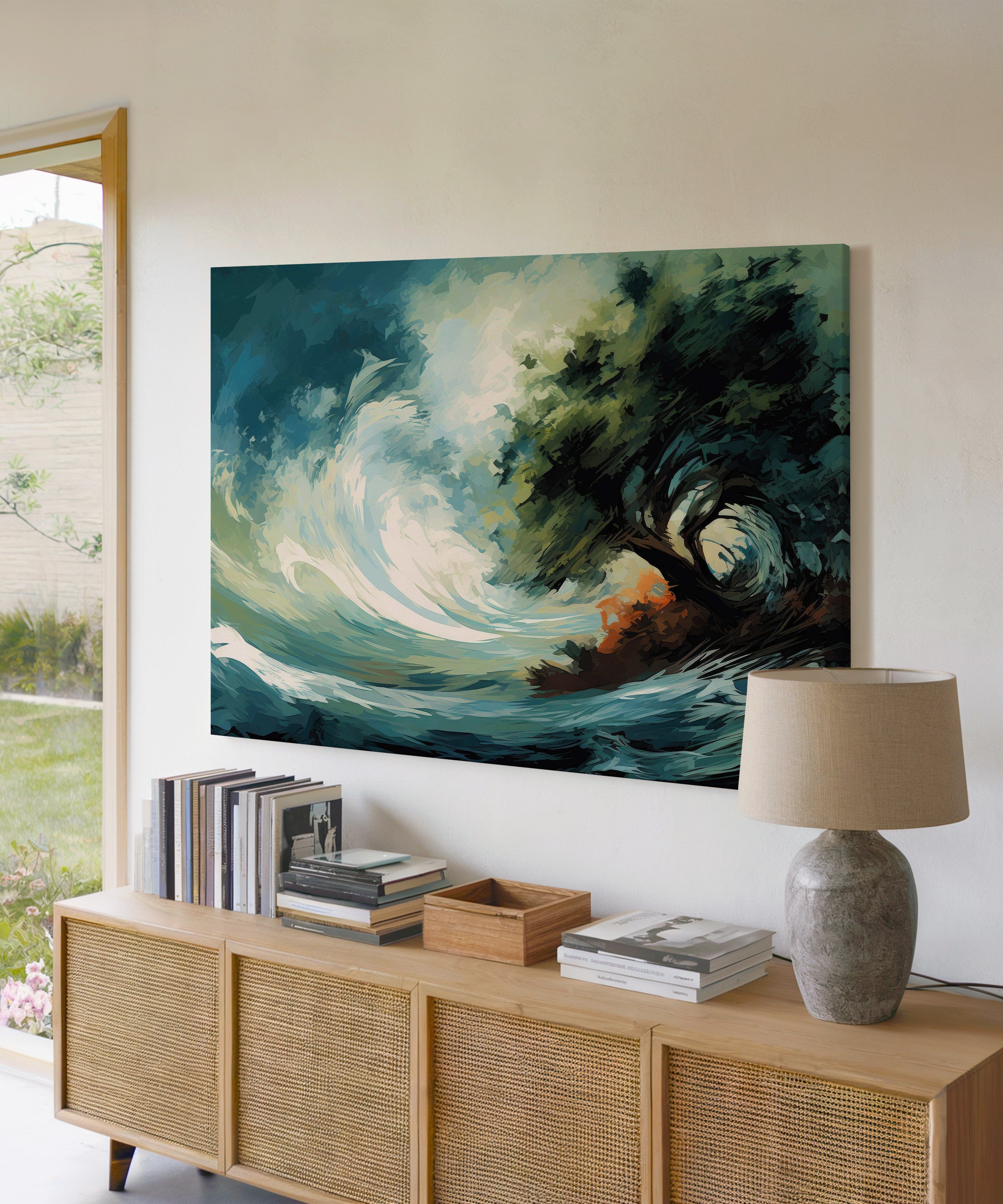 Dalgaların Nefesi | Yağlı Boya Dokulu Canvas Baskı