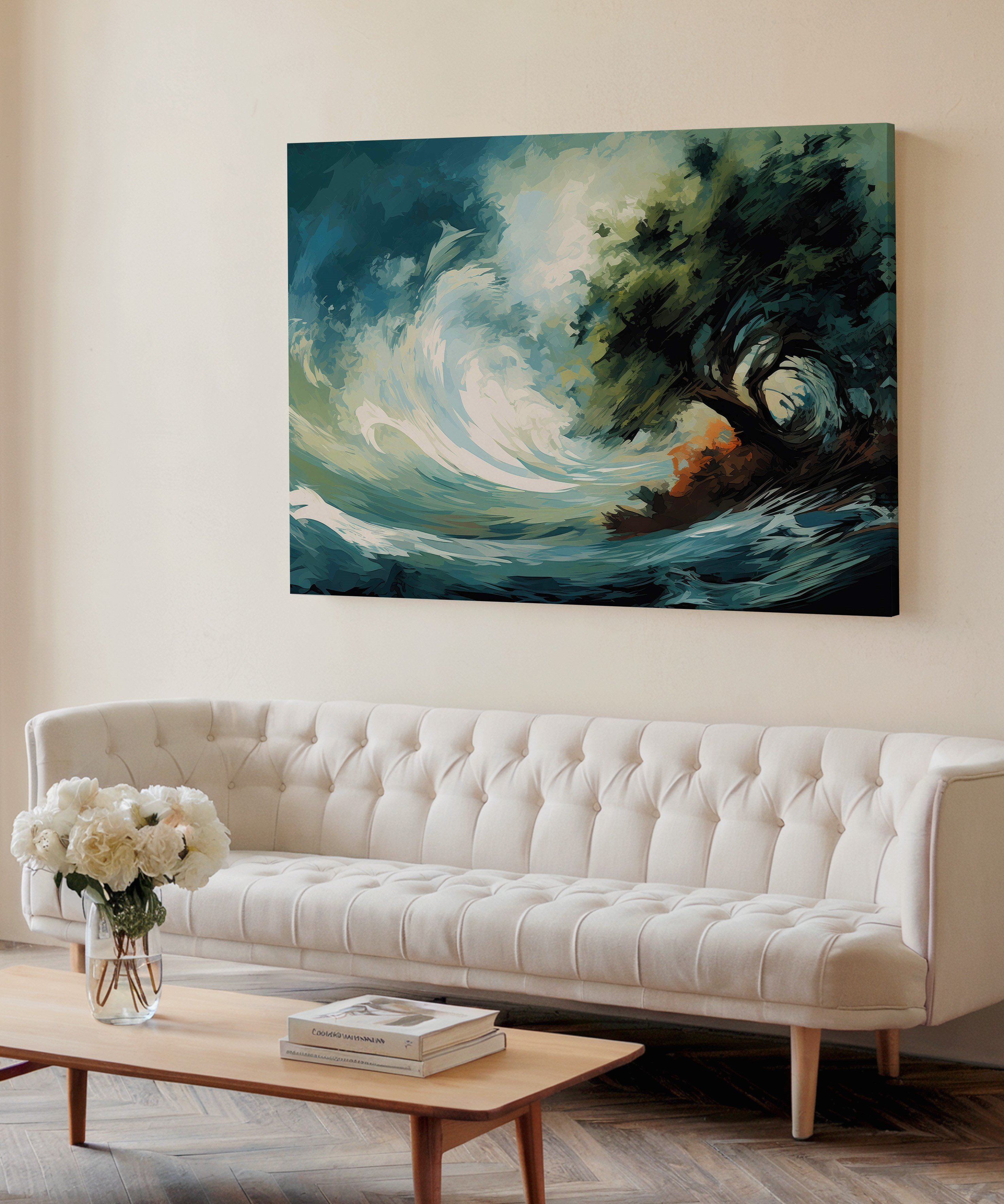 Dalgaların Nefesi | Yağlı Boya Dokulu Canvas Baskı