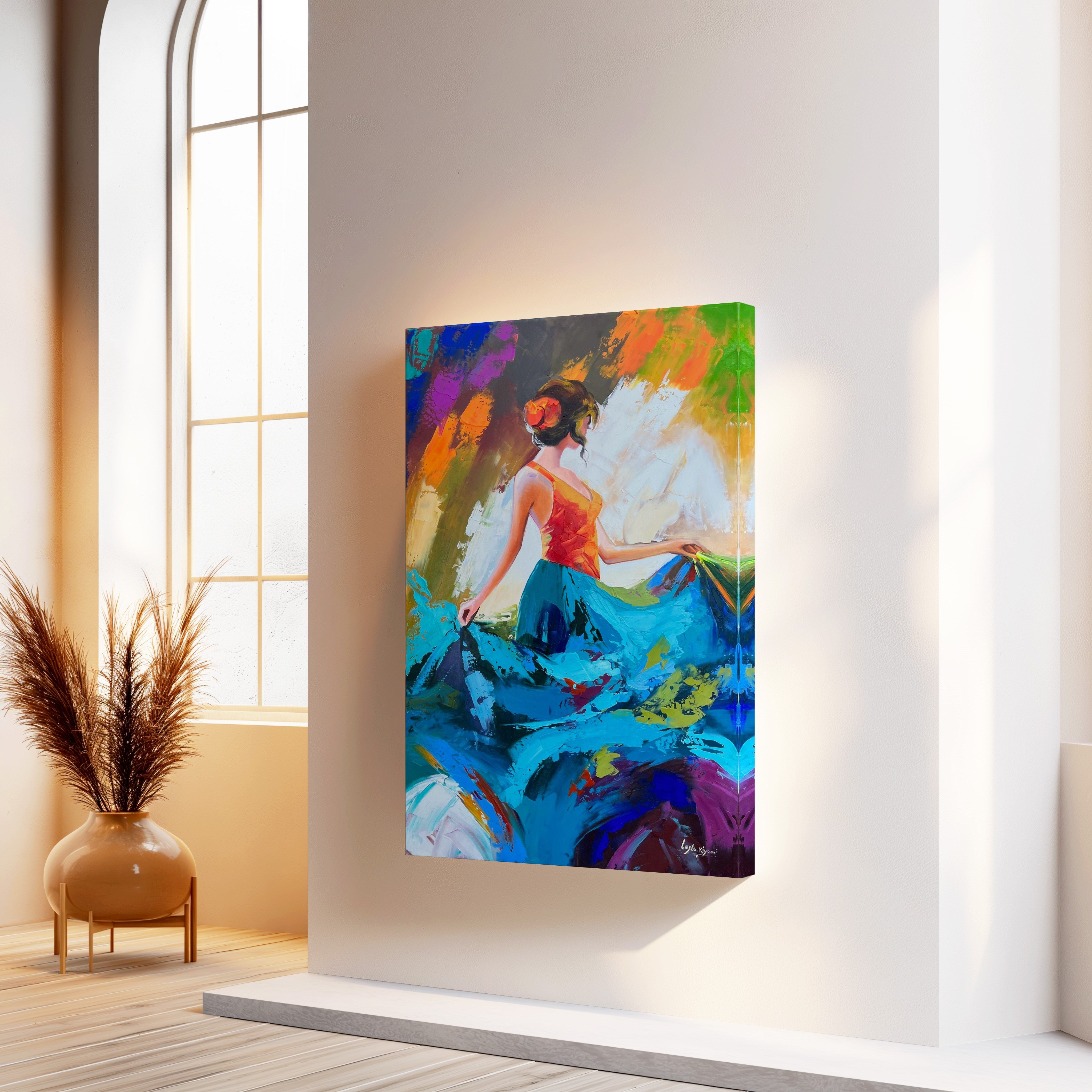 Dans Eden Renkler | Yağlı Boya Dokulu Canvas Baskı